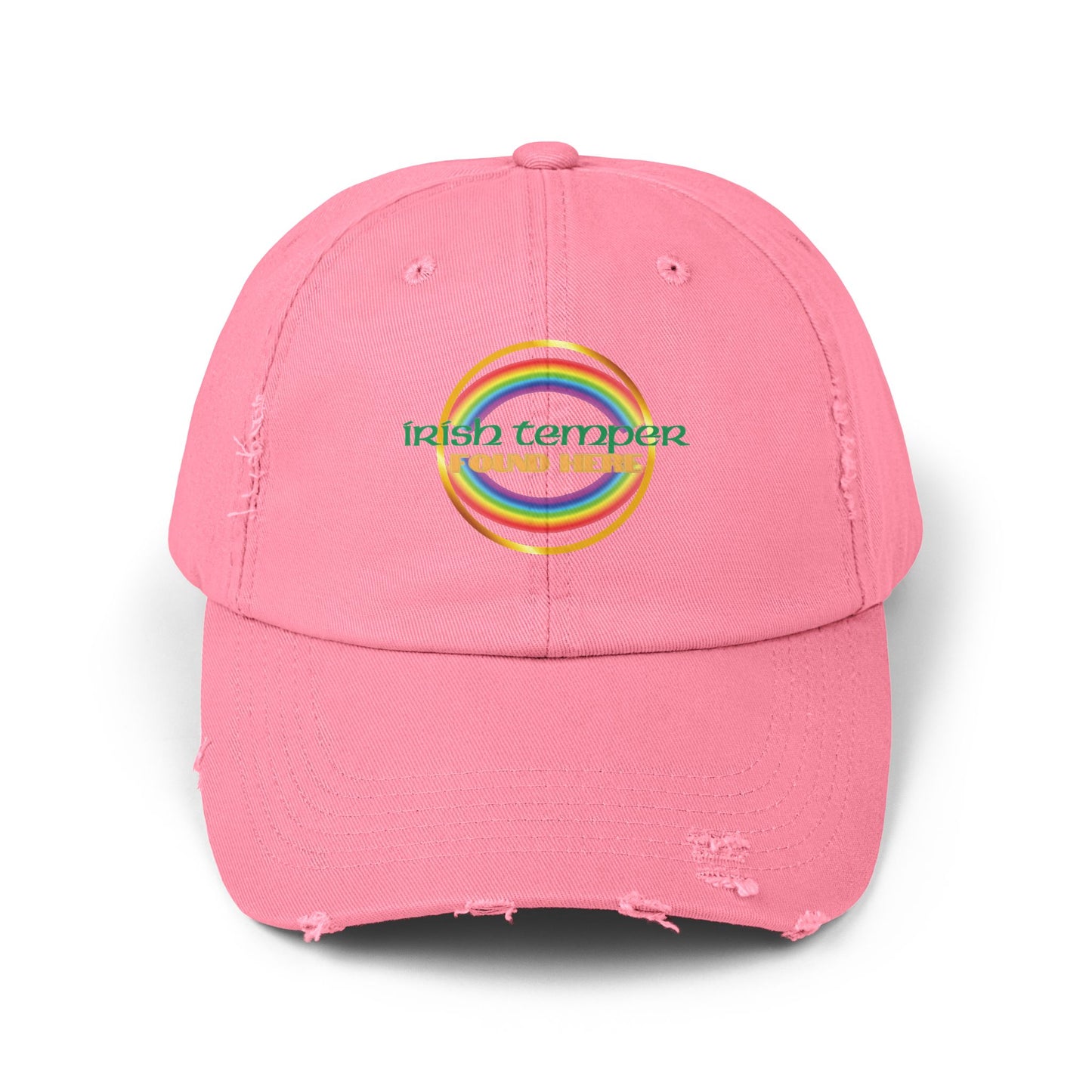 Irish Temper Found Here Funny Unisex Distressed Cap