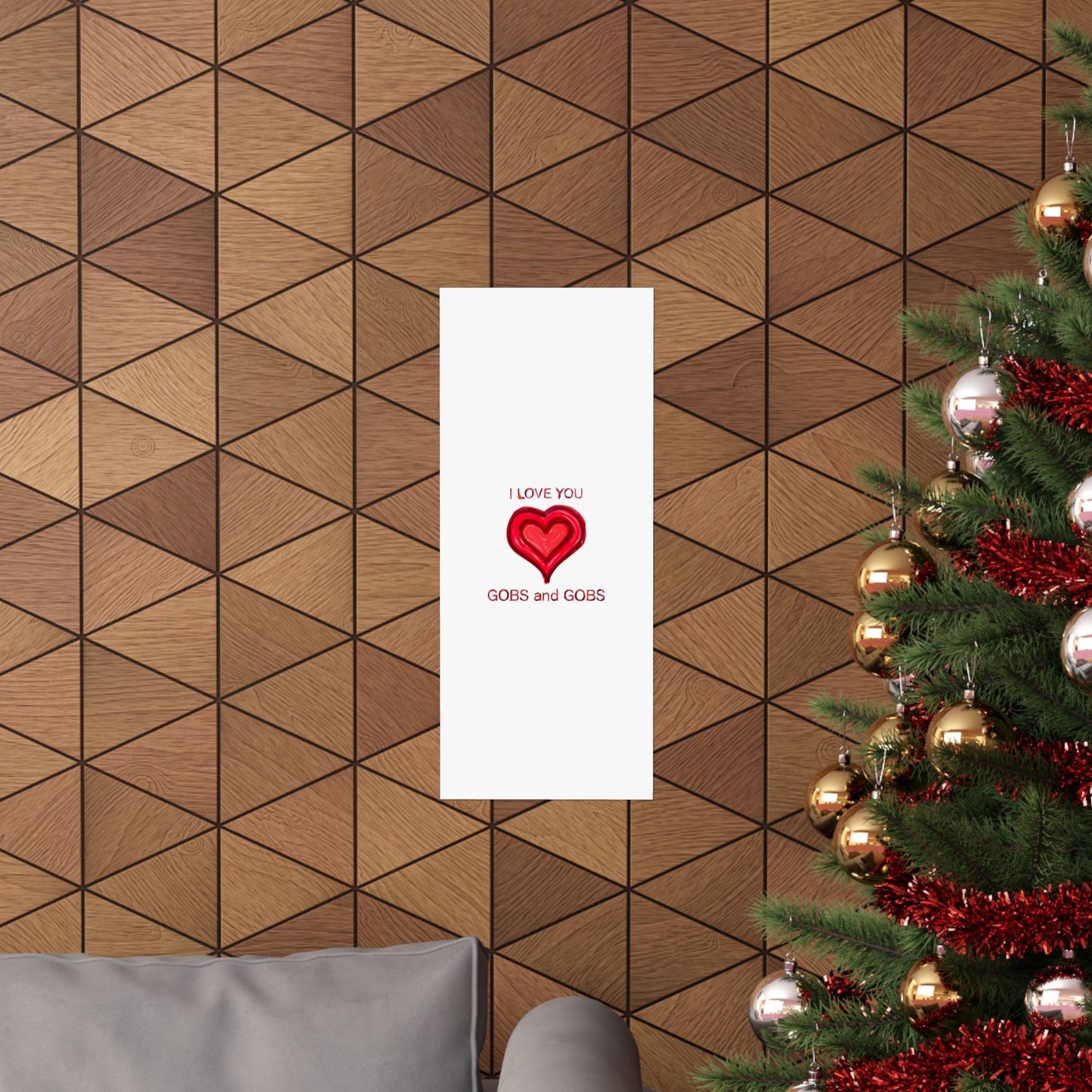 Heart I Love You Gobs and Gobs Matte Vertical Poster Wall Art, Framable Love Print, Romantic Home Decor Gift for Anniversary, Valentine's