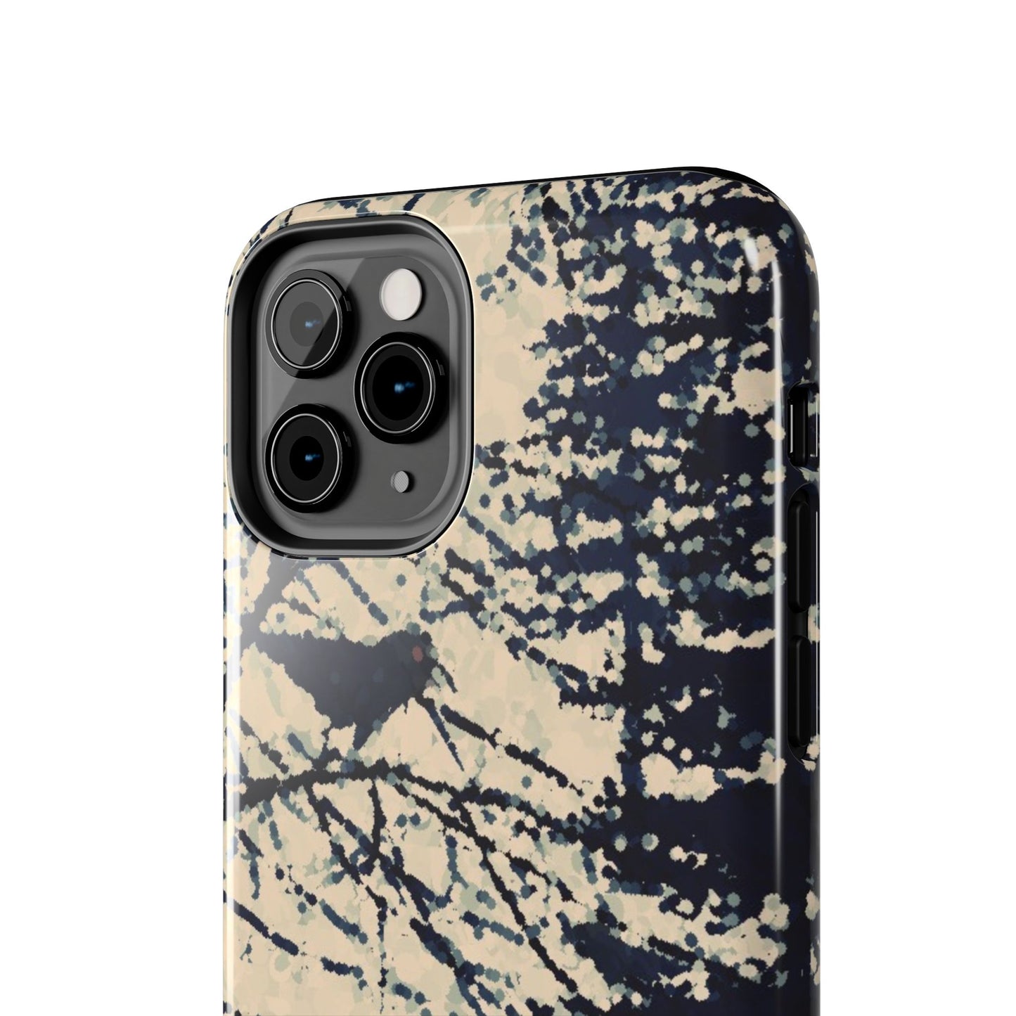 Crows in Forest Tough Phone Cases, iPhone & Samsung cases, wireless charging, crows, trees, birds, original artwork, gifts, Halloween