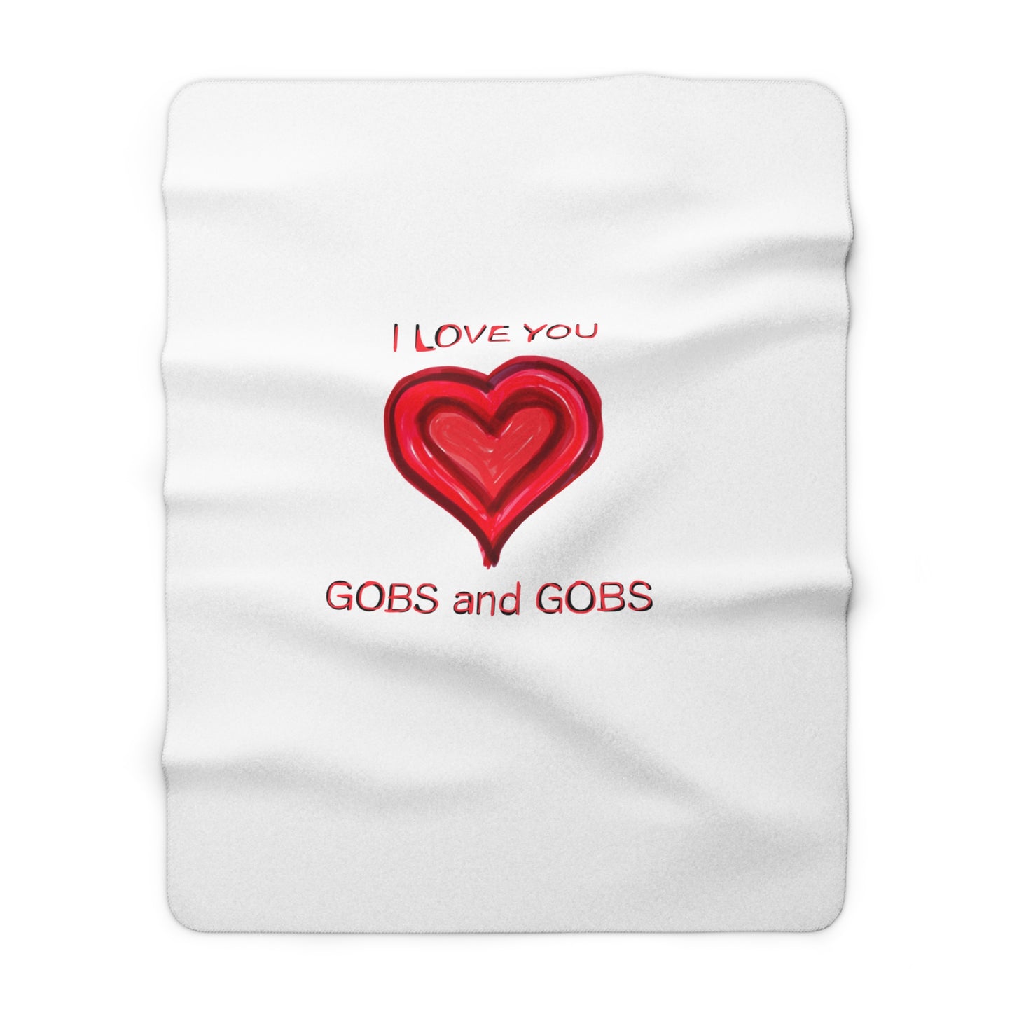 Heart I Love You Sherpa Fleece Blanket, Cozy Throw Blanket, Valentine's Day Gift, Anniversary Present, Wedding Gift, Romantic Home Decor