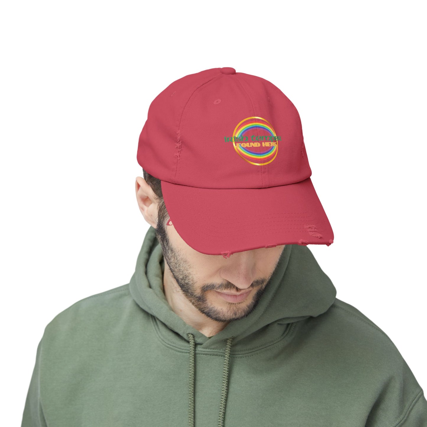 Irish Temper Found Here Funny Unisex Distressed Cap