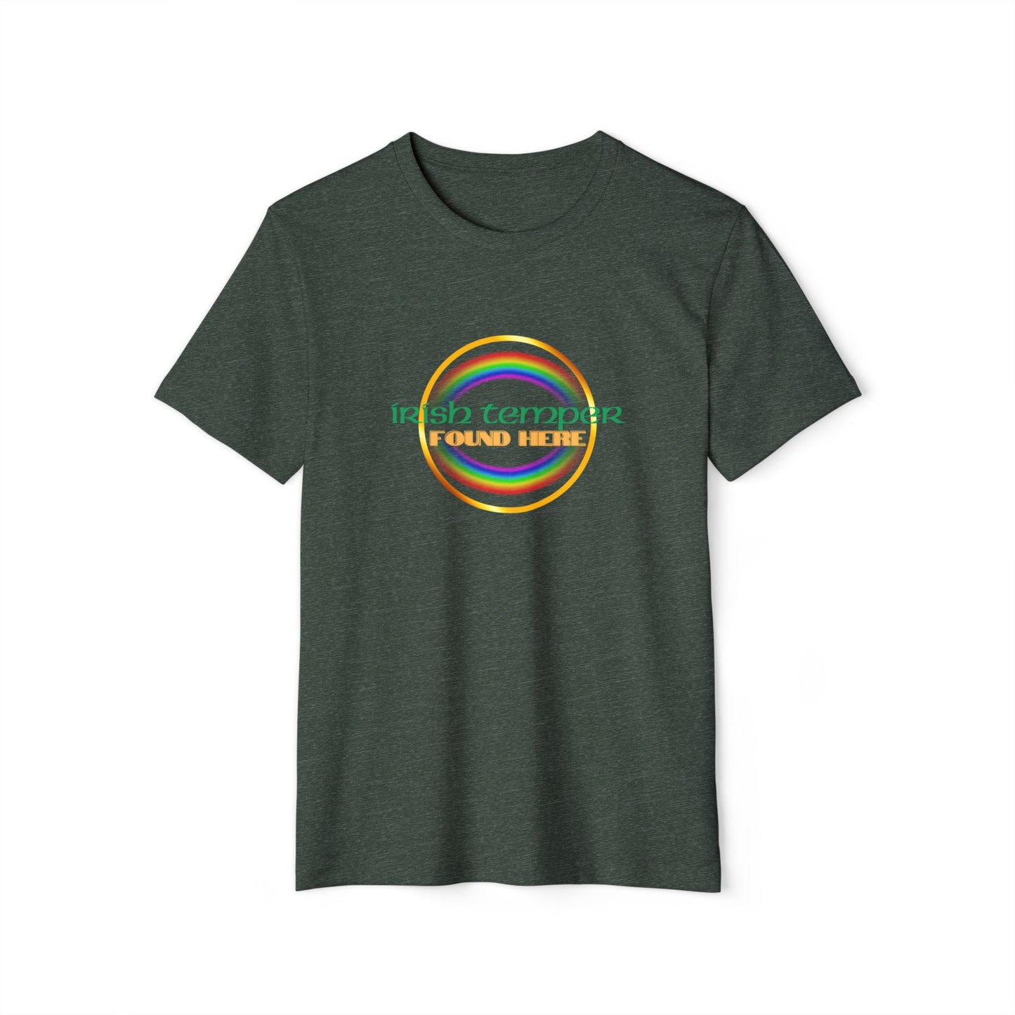 Irish Temper Recycled T-Shirt, St. Patrick's Day Tee, Eco-Friendly Unisex Top, Sustainable Clothing, Rainbow Apparel