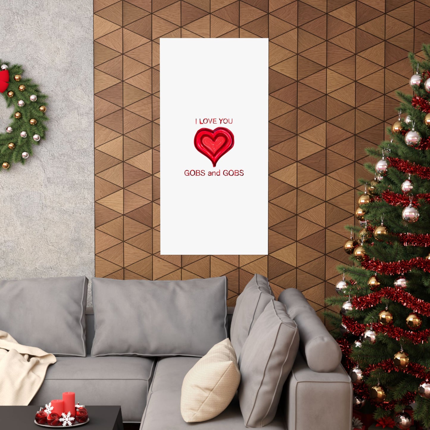 Heart I Love You Gobs and Gobs Matte Vertical Poster Wall Art, Framable Love Print, Romantic Home Decor Gift for Anniversary, Valentine's