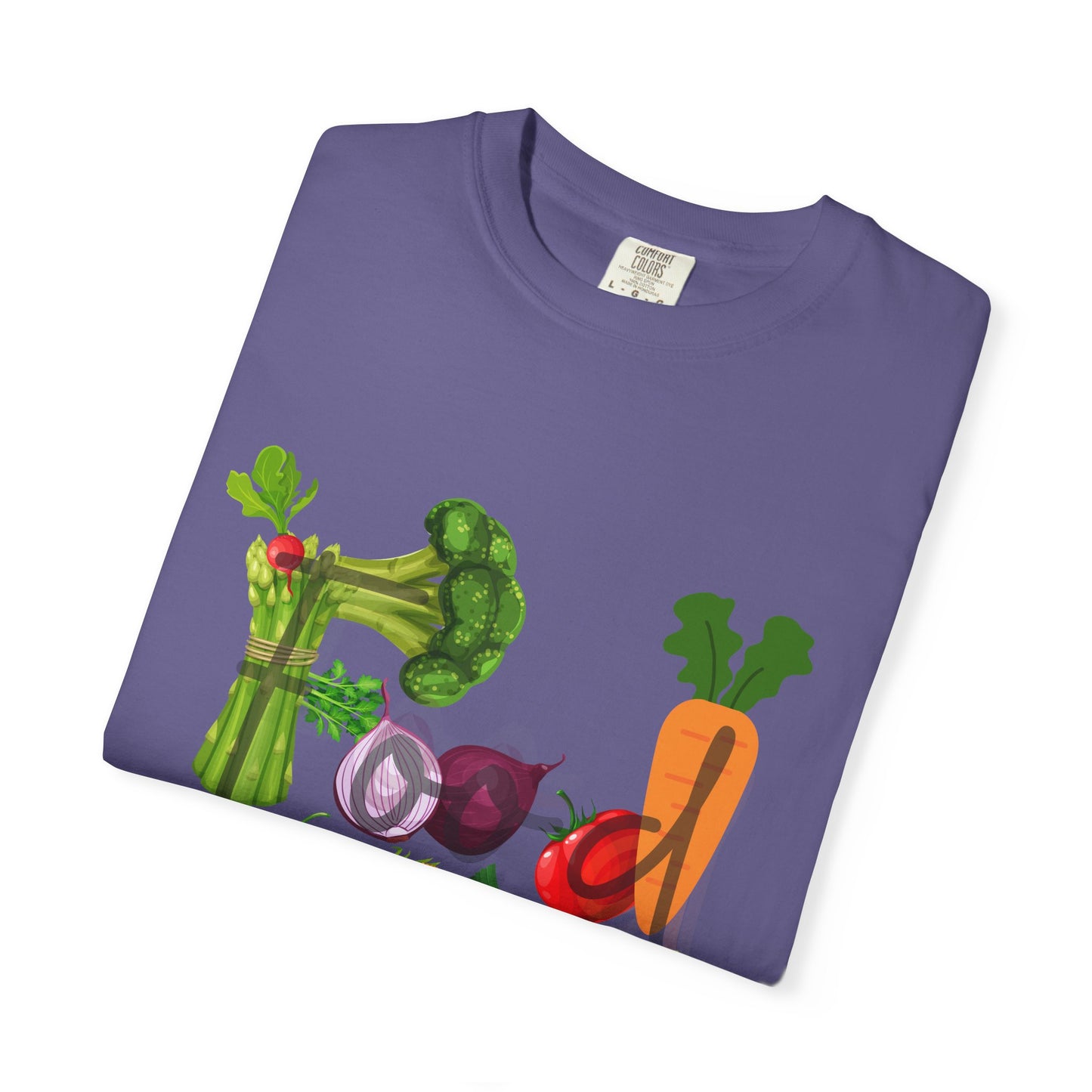Food Unisex Garment-Dyed T-shirt, vegetables, healthy, groceries, snacks, cooking, gender neutral, casual, relaxed, soft, preshrunk cotton