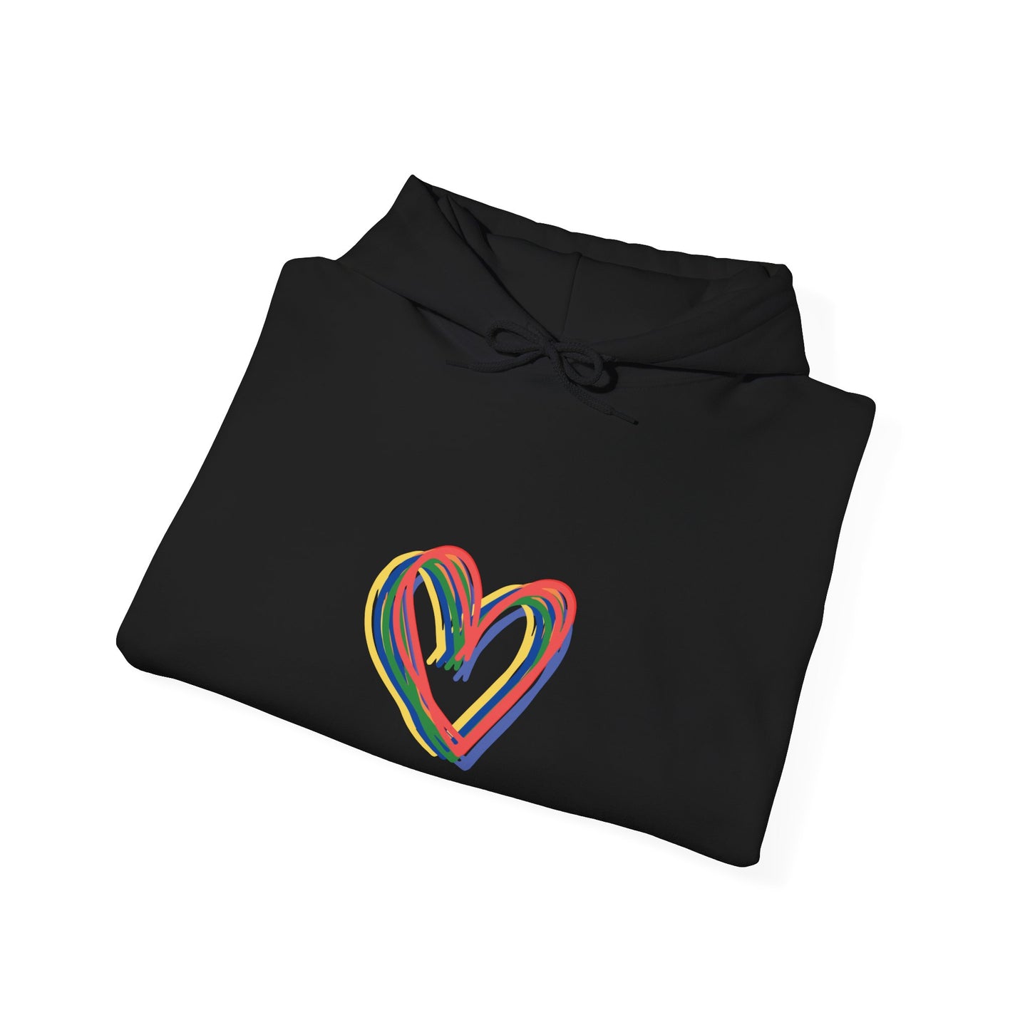 Rainbow Hearts Unisex Heavy Blend™ Hooded Sweatshirt, Love, Pride, hoodie, warm, soft, gift, gender neutral, men, women, teens, Valentines