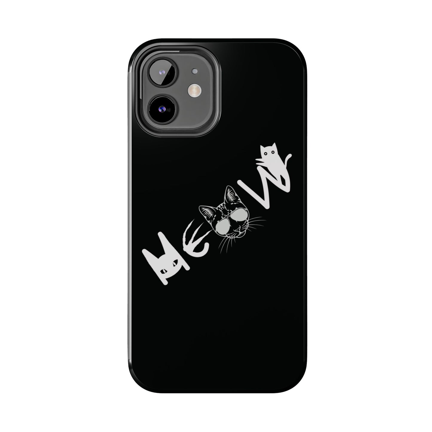 Meow Tough Phone Cases, iPhone & Samsung cases, wireless charging, cats, sassy, kitty, gender neutral, gifts, Halloween, birthday, Christmas