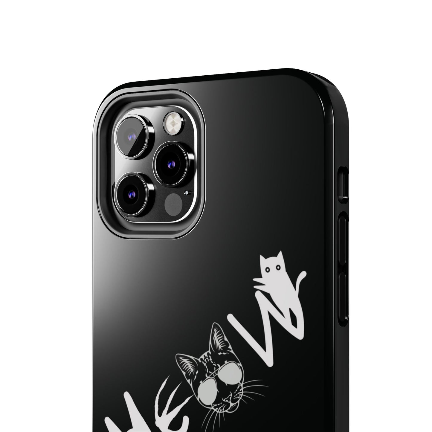 Meow Tough Phone Cases, iPhone & Samsung cases, wireless charging, cats, sassy, kitty, gender neutral, gifts, Halloween, birthday, Christmas