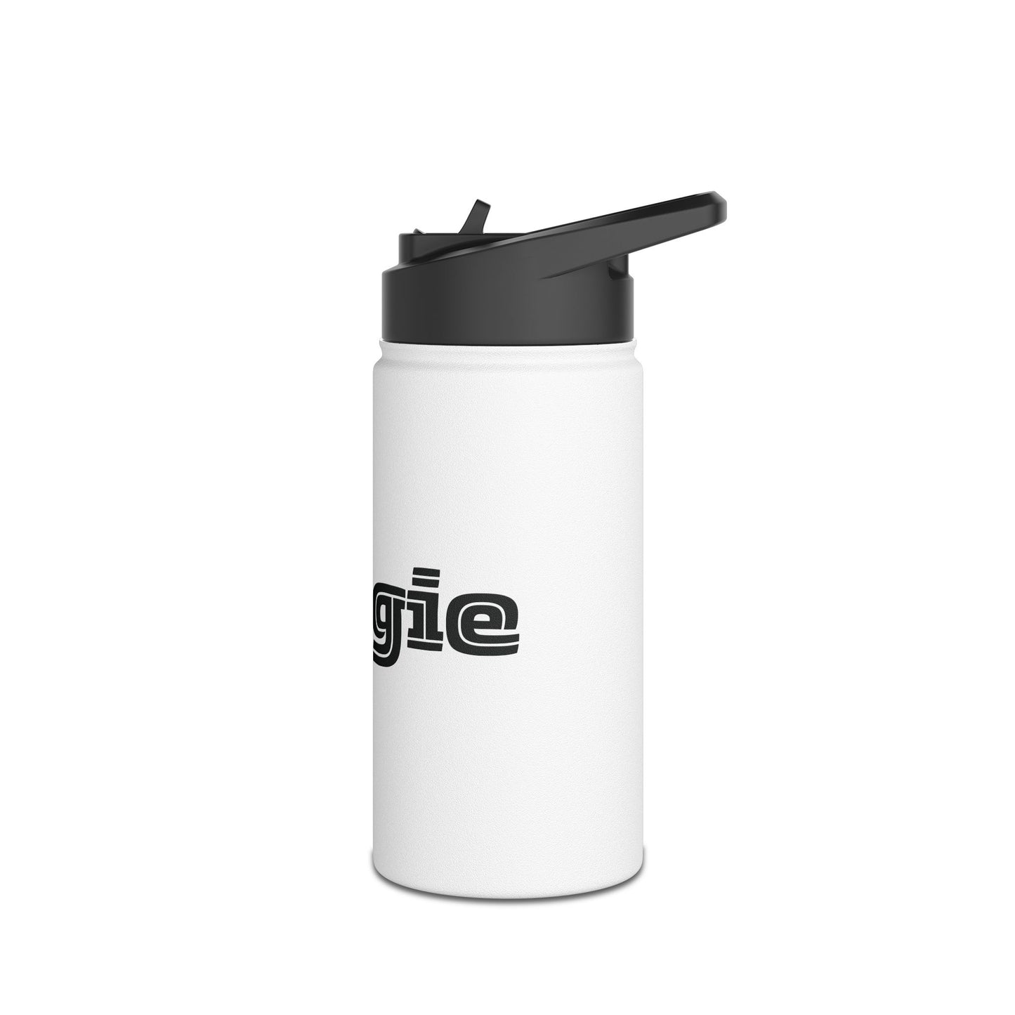Boogie White Stainless Steel Water Bottle, Gender Neutral, Gift, Exercise Run Workout, Eco BPA-free, Women Men Teens Gift Birthday Christmas