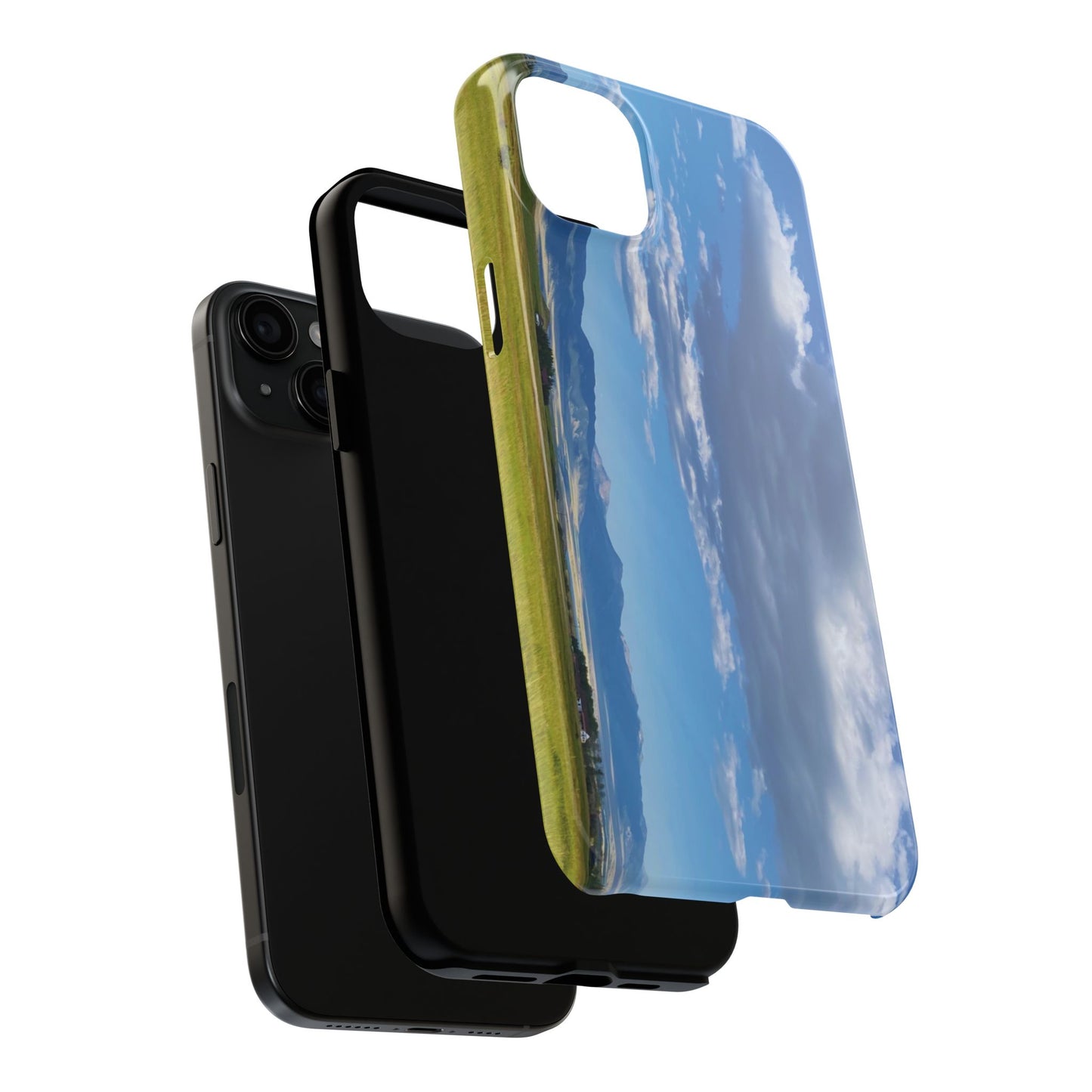 Western Clouds and Mountains Tough Phone Cases, iPhone & Samsung cases, wireless charging, sky, nature, landscape, original photo, gifts