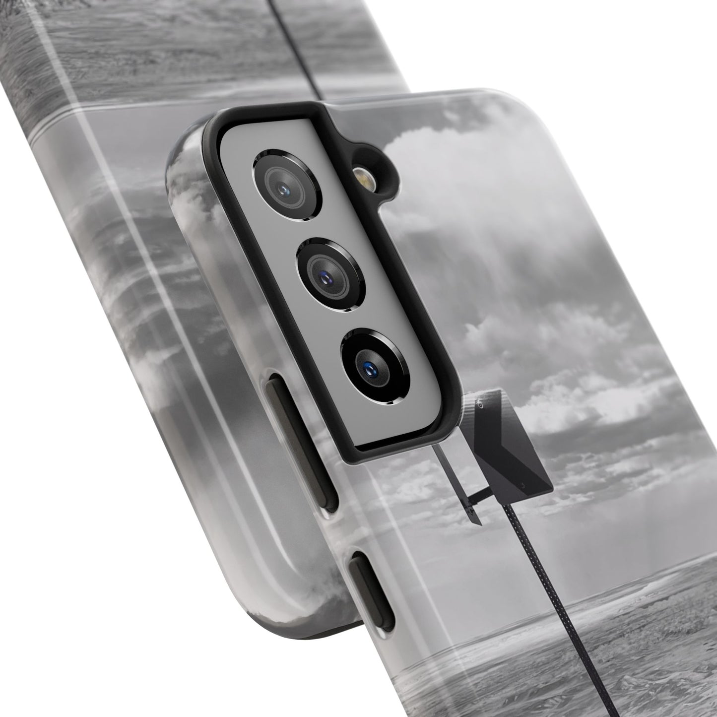 Road Sign Tough Phone Cases, iPhone & Samsung cases, wireless charging, black and white photo, nature, original art, gift birthday Christmas