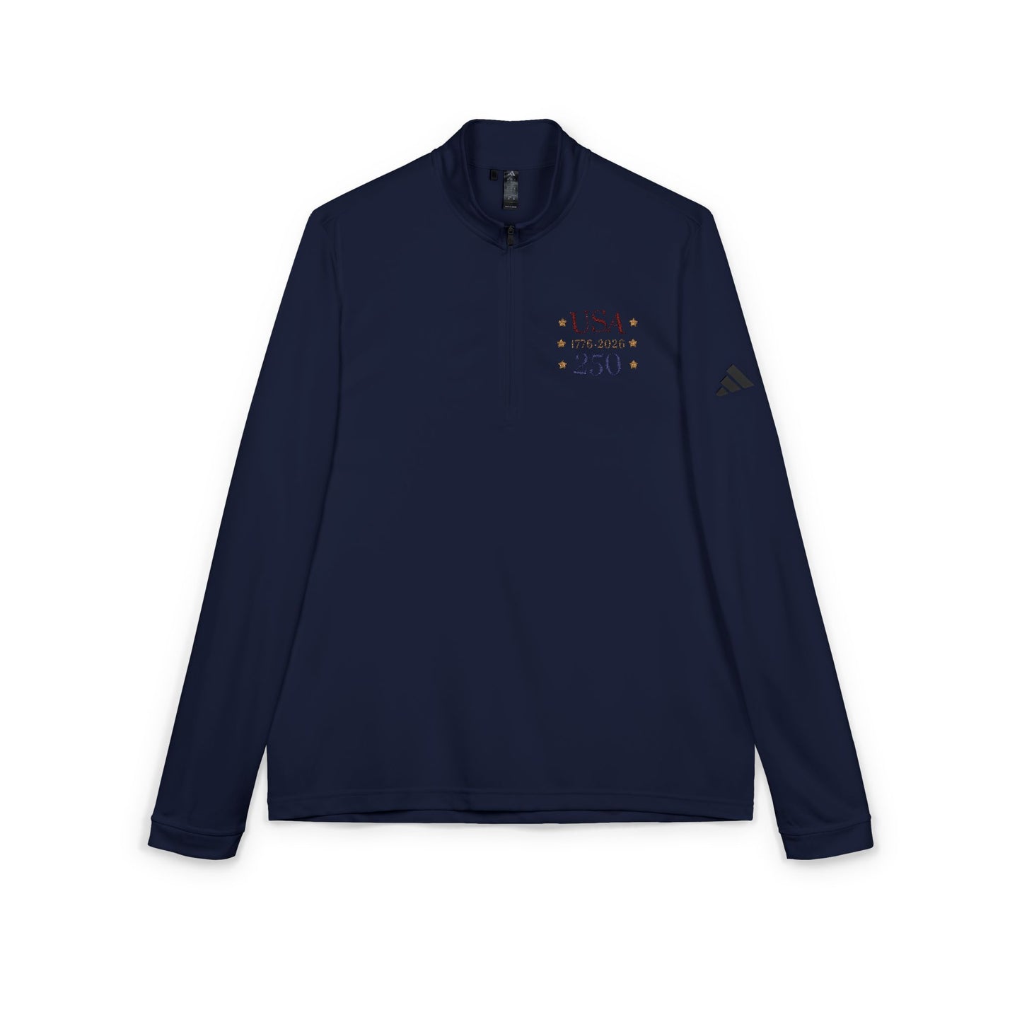 USA 250 Embroidered Quarter-Zip Pullover — 1776 Patriotic Sweatshirt