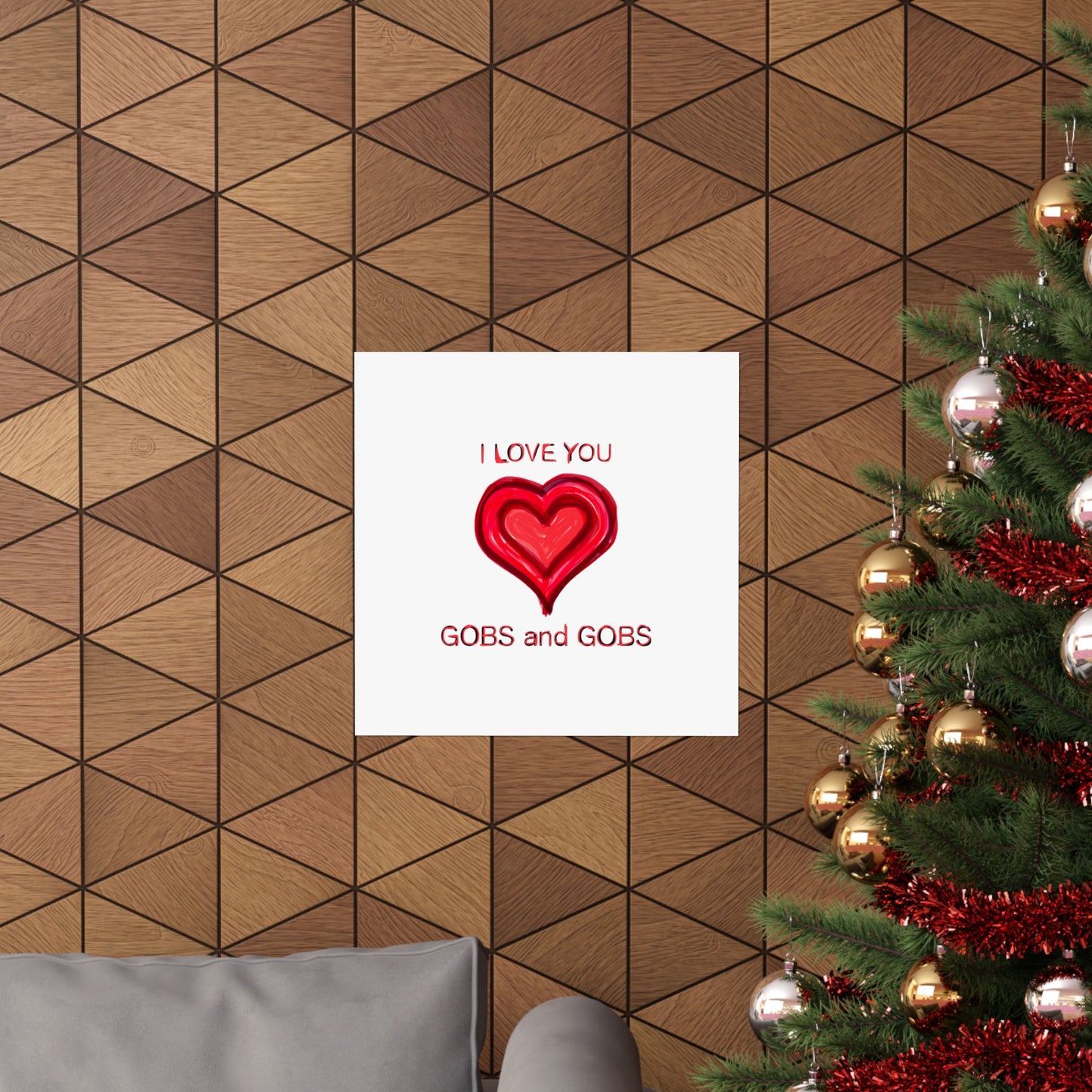 Heart I Love You Gobs and Gobs Matte Vertical Poster Wall Art, Framable Love Print, Romantic Home Decor Gift for Anniversary, Valentine's