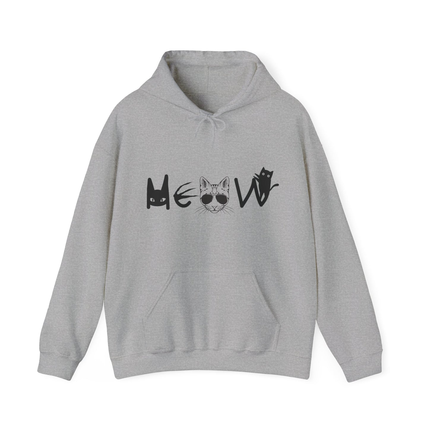 Meow Unisex Heavy Blend™ Hooded Sweatshirt, cats, sassy, fun, gender neutral, Halloween, election, Gift, Comfy, Soft, Warm, Hoodie, Pullover