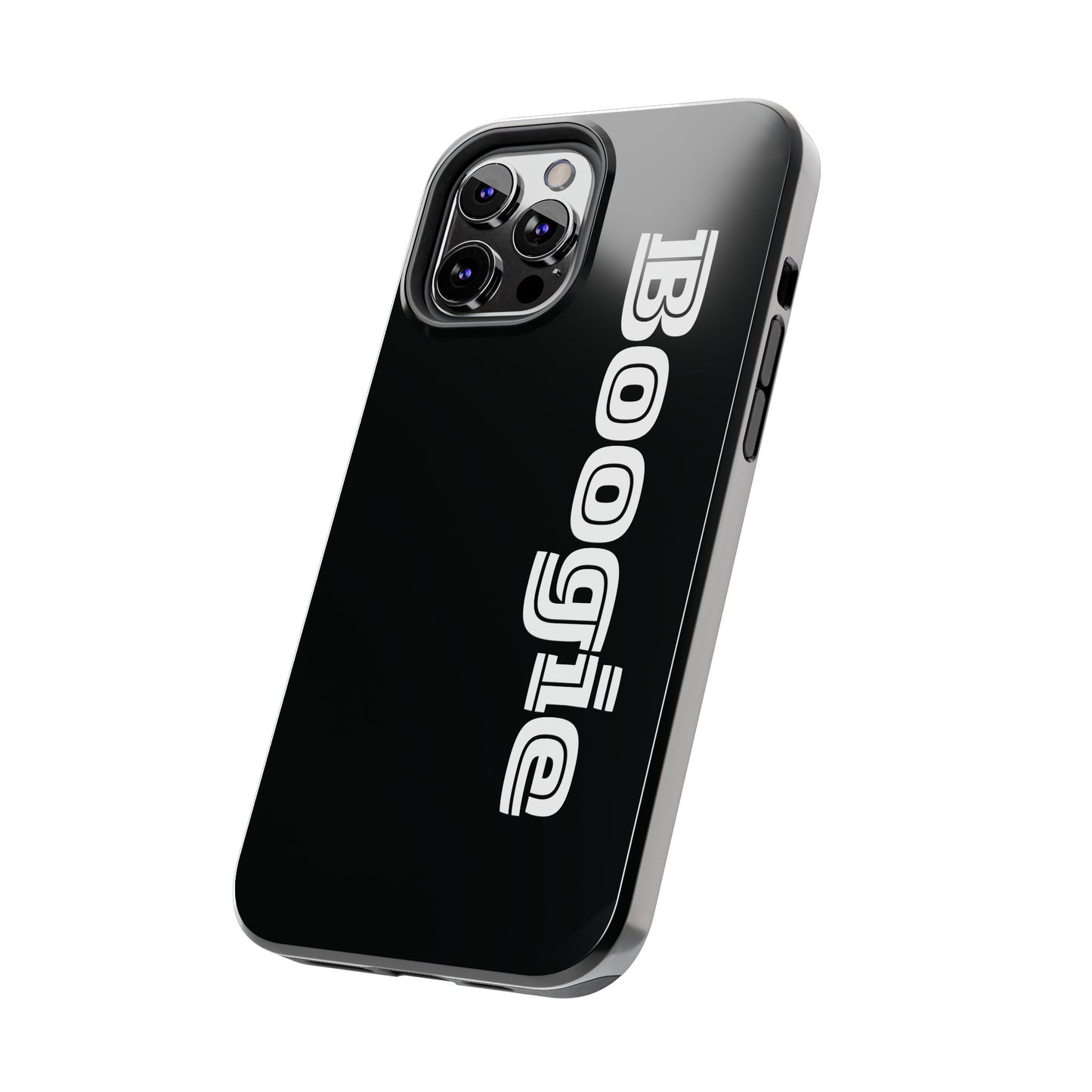 Boogie Black Tough Phone Cases, iPhone Samsung cases, wireless charging, gender neutral women men friends kids teens gift birthday Christmas