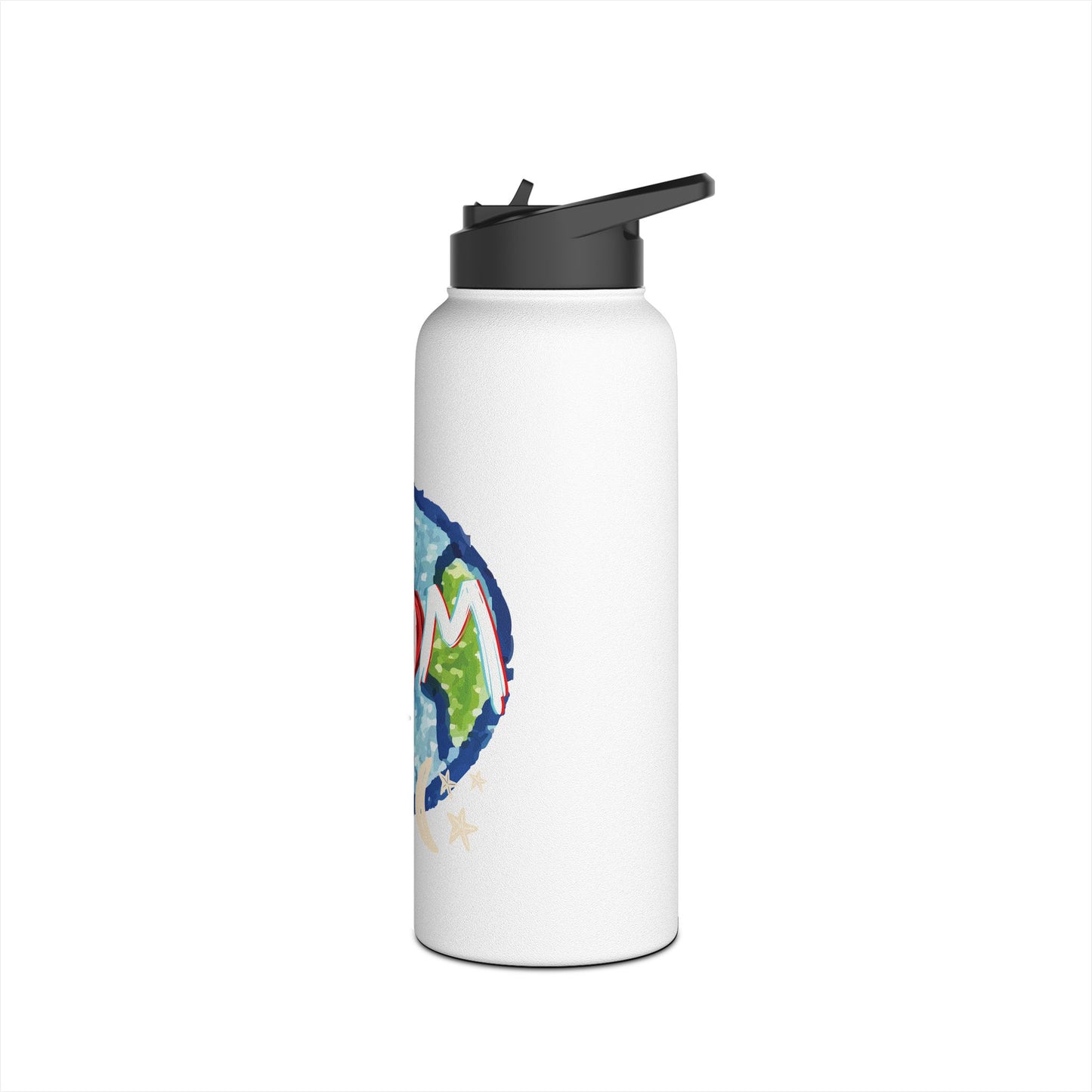 MOM Stainless Steel Water Bottle, Whole World, Sun, Moon & Stars, Heart, Love, Mothers Day, Gifts for Women, Exercise, Eco, Gender Neutral