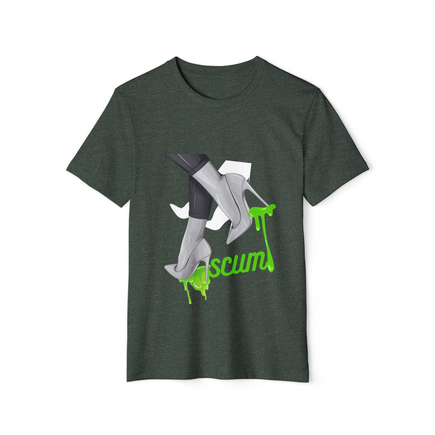 Graphic Tee Unisex Recycled Organic T-Shirt, High Heels Dripping Scum Tee, Fashionable Eco-Friendly Shirt, Sustainable Streetwear Top,