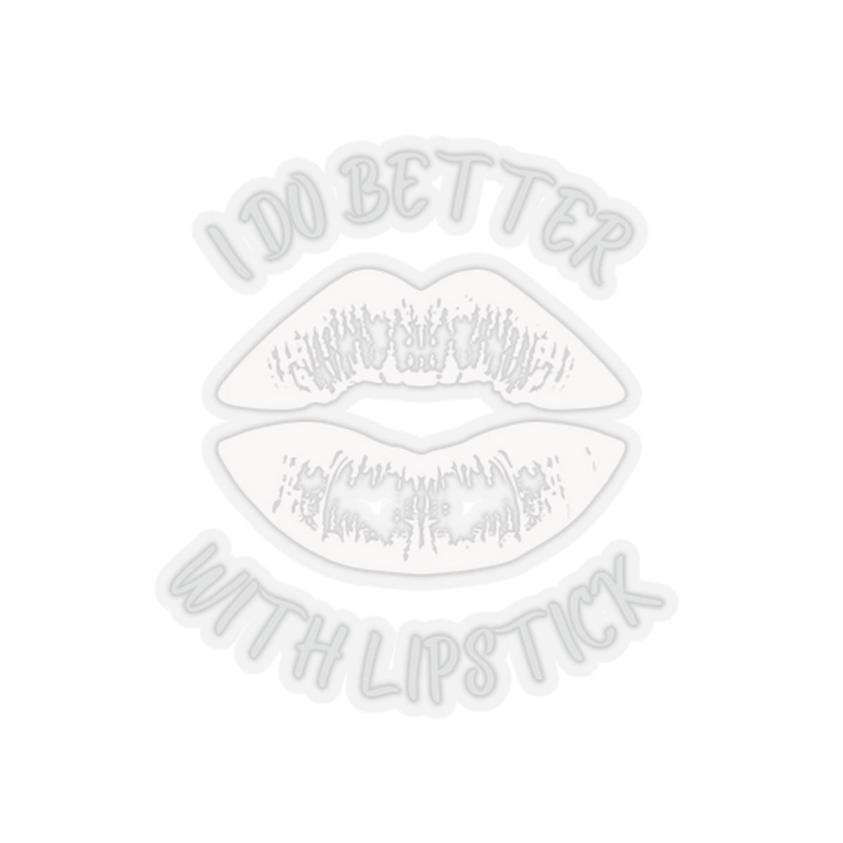 Lipstick Lover Kiss-Cut Stickers, White Lip Sticker, Makeup Lover Decal, Beauty Kiss-Cut Sticker, Lip Design Decal, Glossy Lipstick Sticker