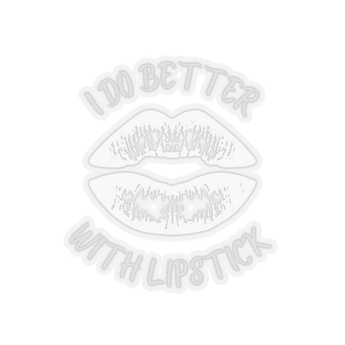 Lipstick Lover Kiss-Cut Stickers, White Lip Sticker, Makeup Lover Decal, Beauty Kiss-Cut Sticker, Lip Design Decal, Glossy Lipstick Sticker