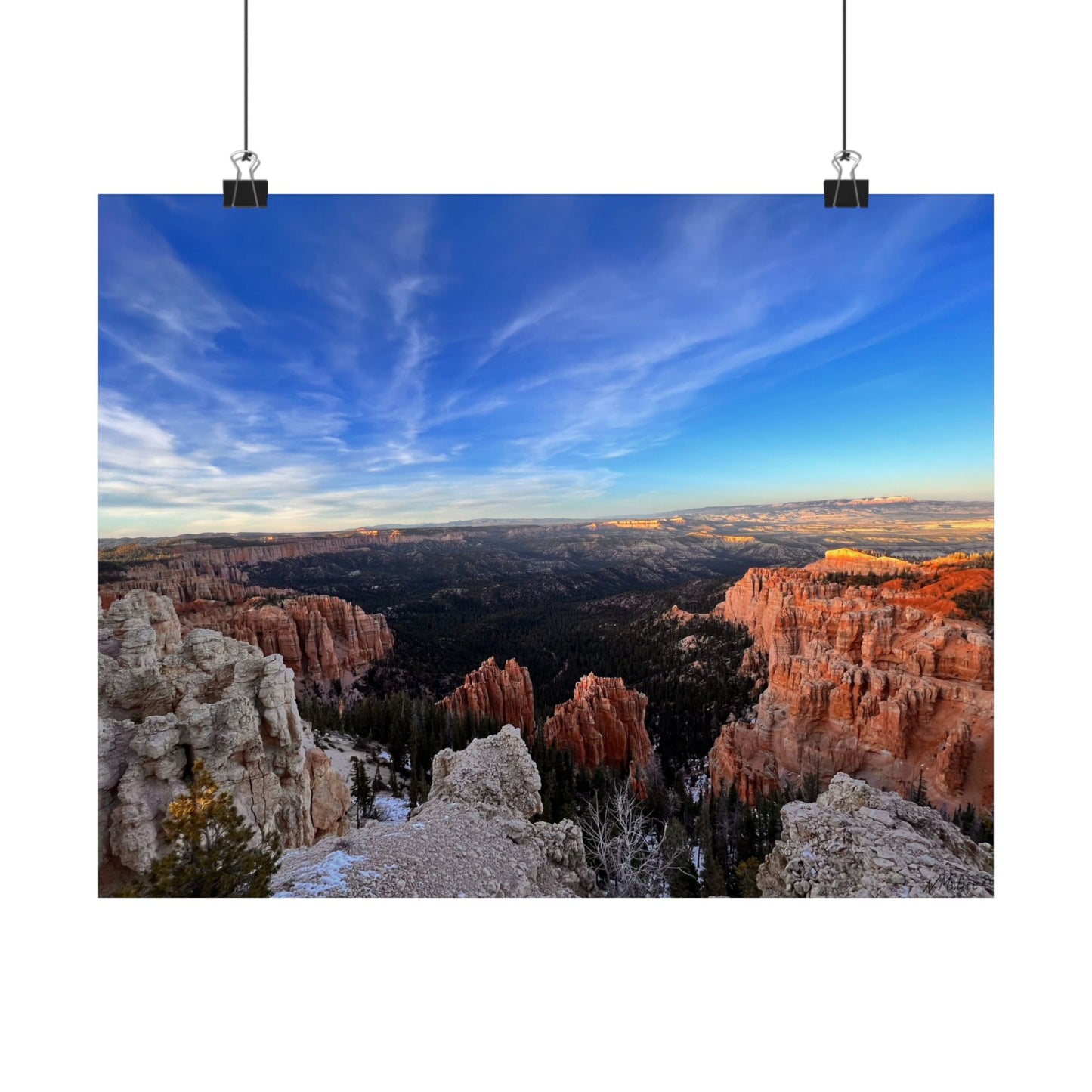Bryce Canyon Landscape, Original Photo Print, Premium Matte Poster, Mountains, Sky, Clouds, Nature, Artwork, Wall Art, Gift, Rock