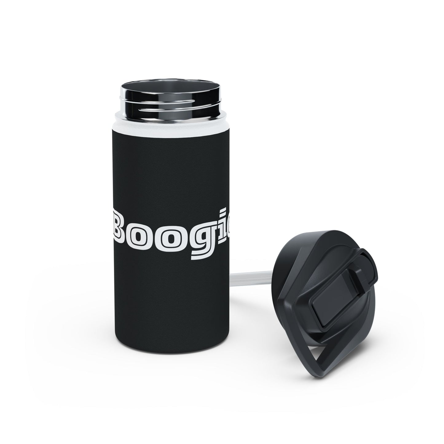Boogie Black Stainless Steel Water Bottle, Gender Neutral, Gift, Exercise Run Workout, Eco BPA-free, Women Men Teens Gift Birthday Christmas