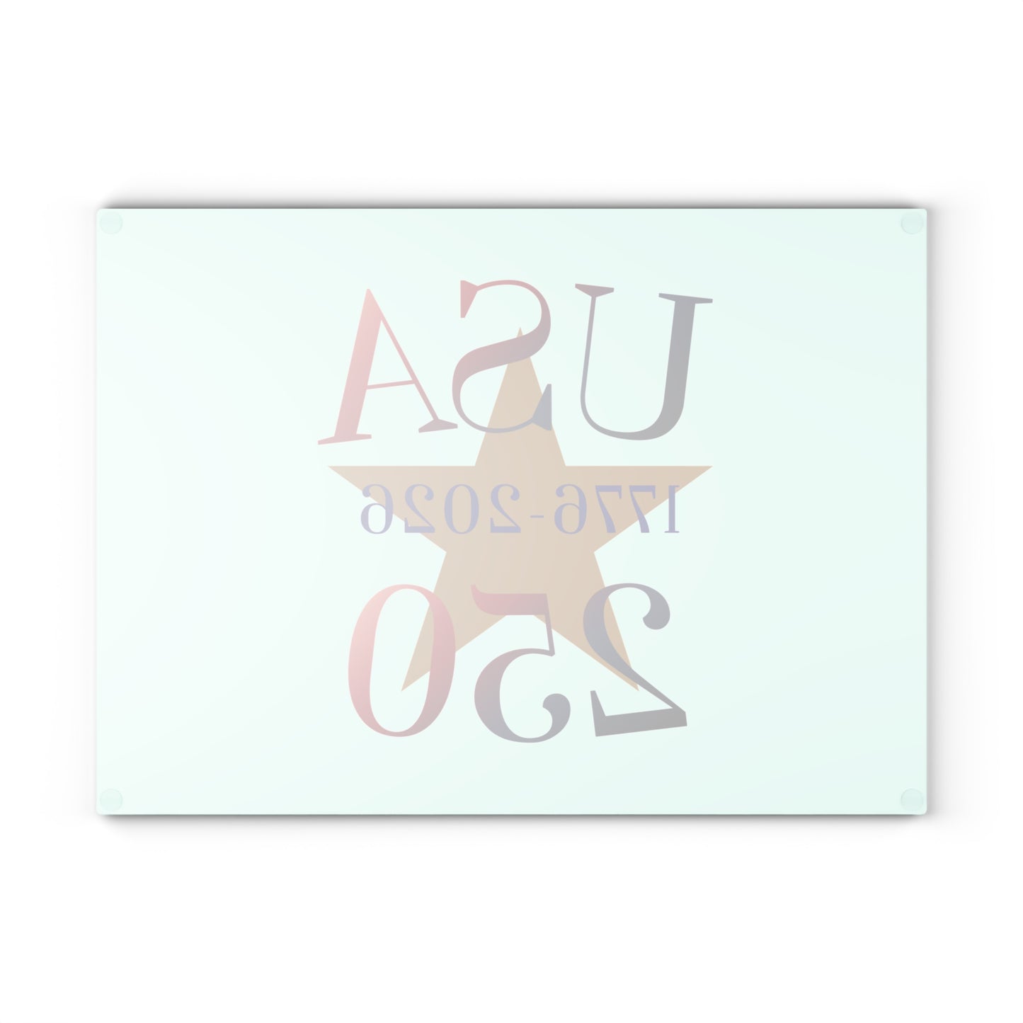 USA 250th Anniversary Glass Cutting Board — 1776–2026 Patriotic Kitchen Decor