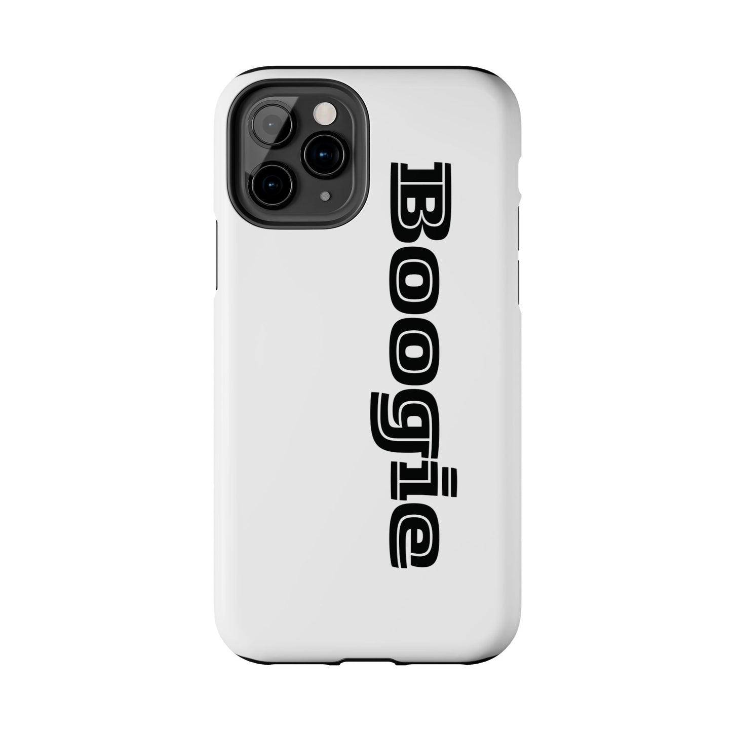Boogie White Tough Phone Cases, iPhone Samsung cases, wireless charging, gender neutral women men friends kids teens gift birthday Christmas