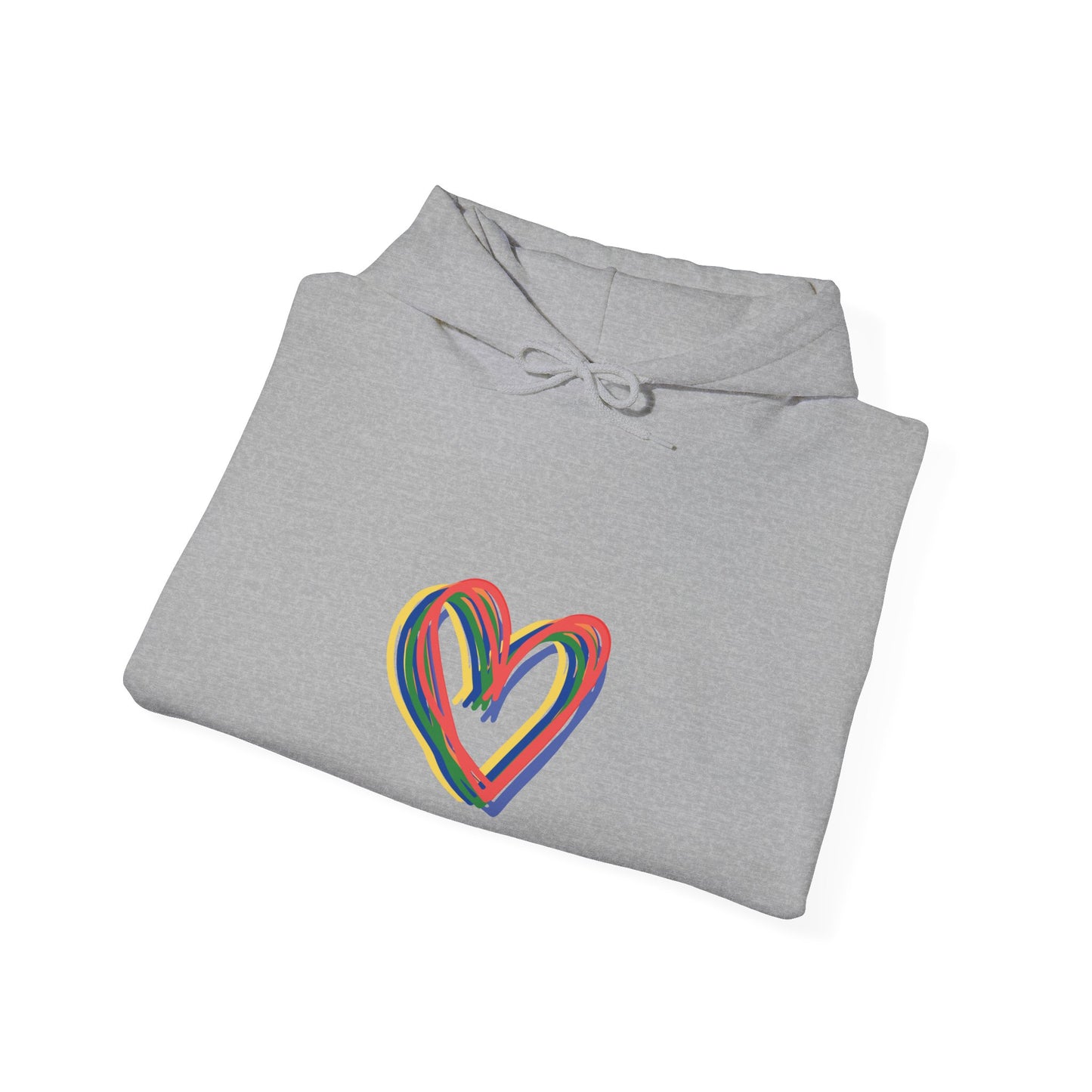 Rainbow Hearts Unisex Heavy Blend™ Hooded Sweatshirt, Love, Pride, hoodie, warm, soft, gift, gender neutral, men, women, teens, Valentines