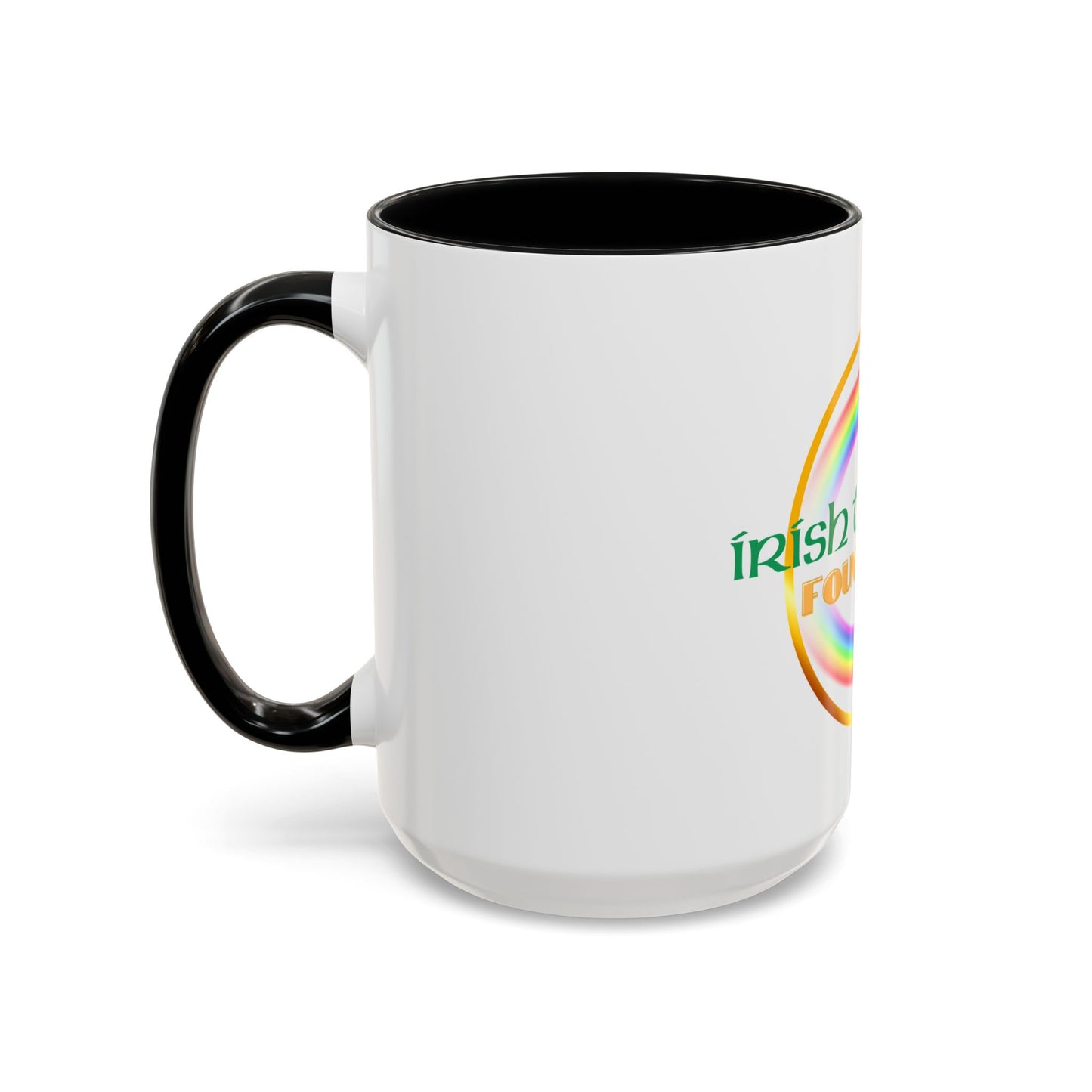 Coffee Mug - Irish Temper Found Here, Rainbow Design, BPA-Free Ceramic, St Patricks Gift