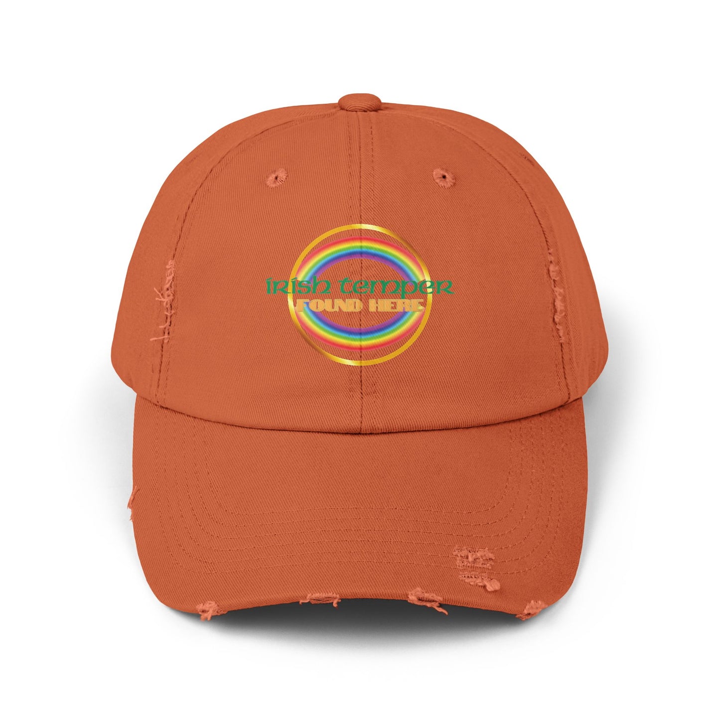 Irish Temper Found Here Funny Unisex Distressed Cap