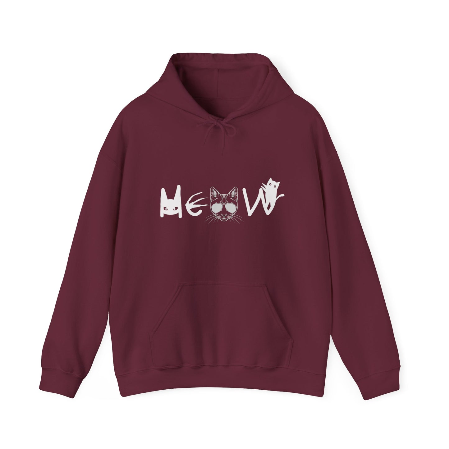 Meow Unisex Heavy Blend™ Hooded Sweatshirt, cats, sassy, fun, gender neutral, Halloween, election, Gift, Comfy, Soft, Warm, Hoodie, Pullover