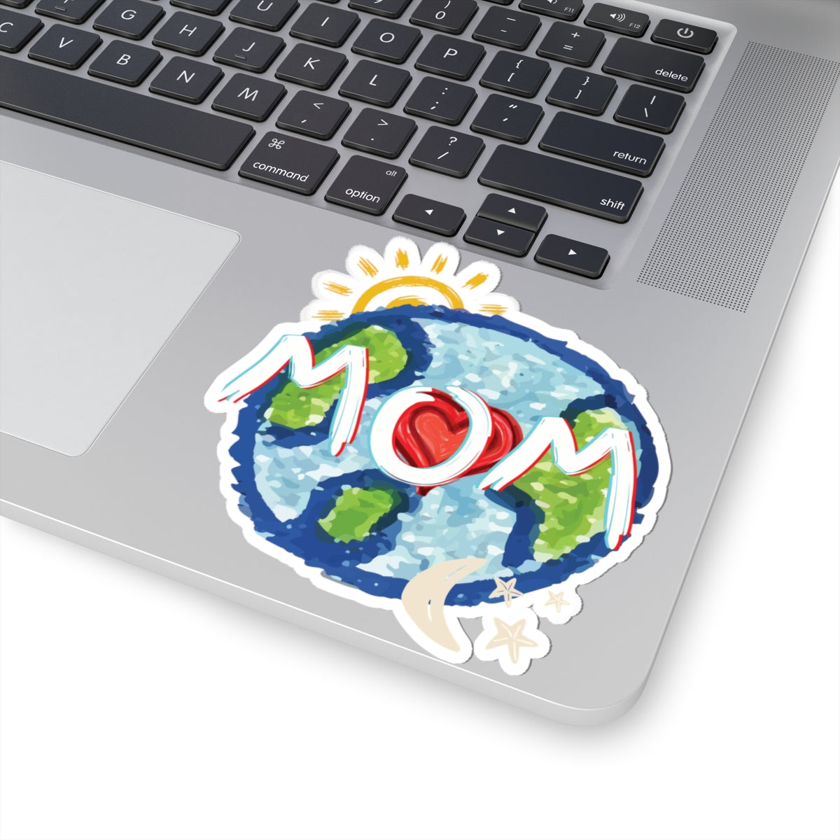 Mom Love Sun Moon Stars Heart Kiss-Cut Stickers, Mother's Day Decal, Family Gift Label, Parent Birthday Scrapbook Art, Bumper Laptop Water