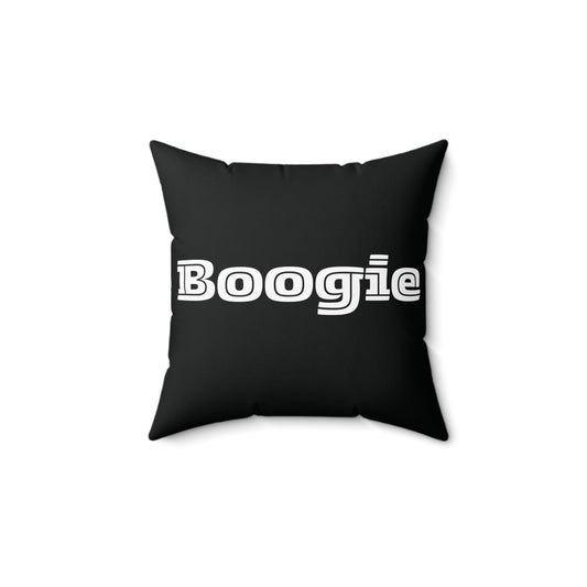 Boogie Black Spun Polyester Square Pillow, Dance, Accent, Decor, Dorm, Bed, Throw, Men Women Teens Friends Gift Birthday Christmas, 4 Sizes