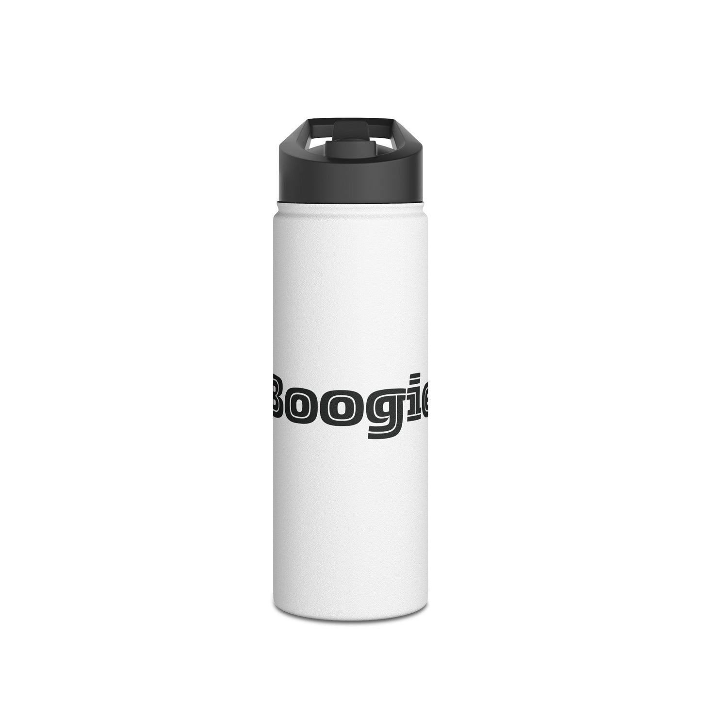 Boogie White Stainless Steel Water Bottle, Gender Neutral, Gift, Exercise Run Workout, Eco BPA-free, Women Men Teens Gift Birthday Christmas