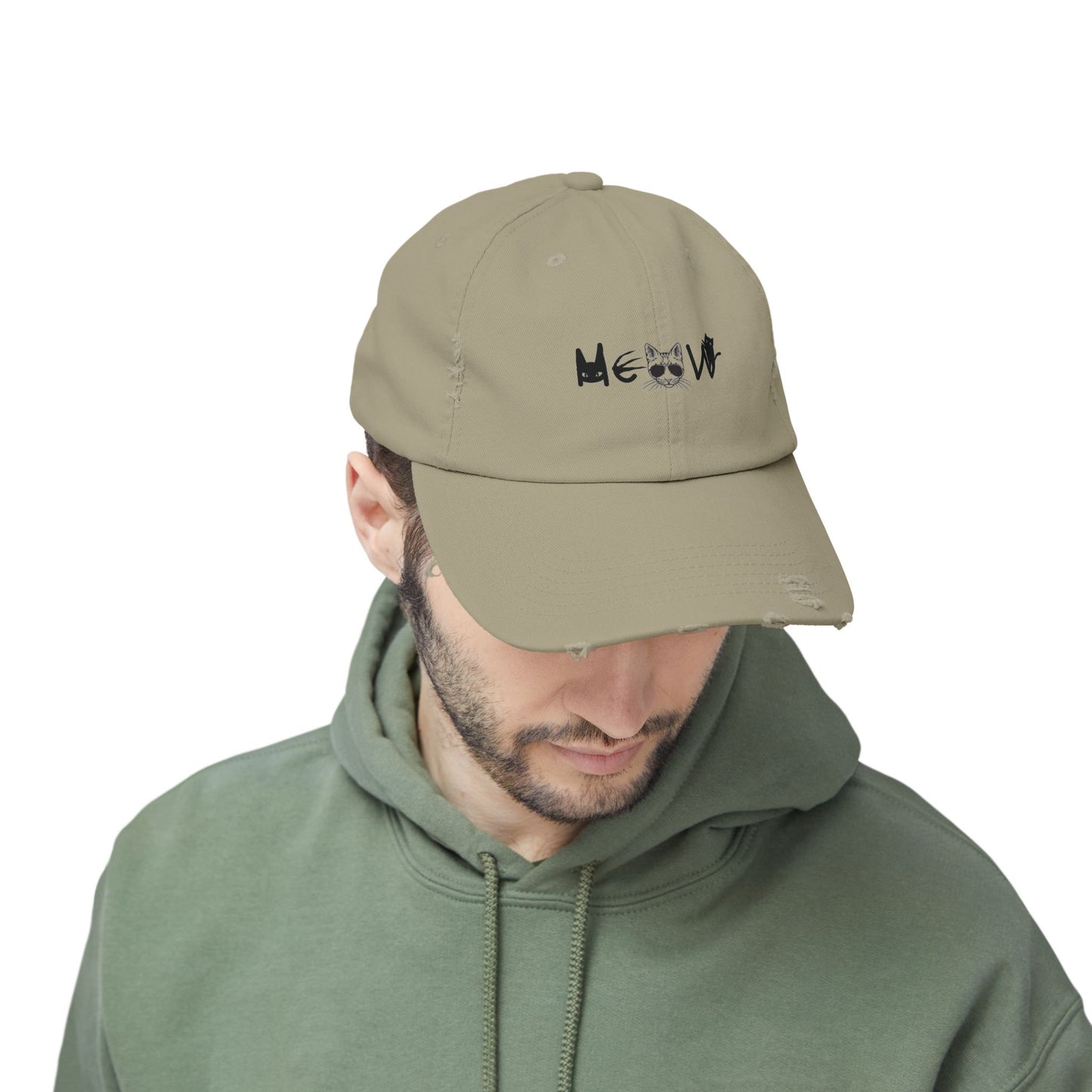 Meow Distressed Cap