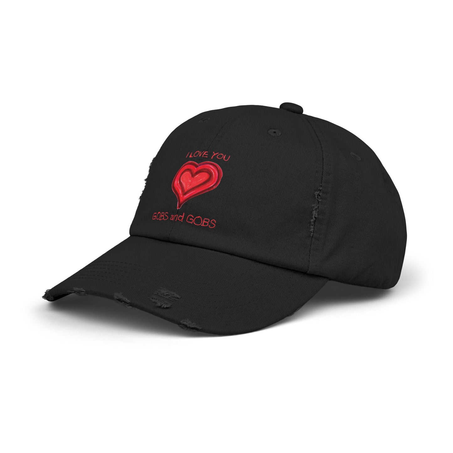I Love You Gobs and Gobs Distressed Cap Hearts Gift Valentines Women Men Teens