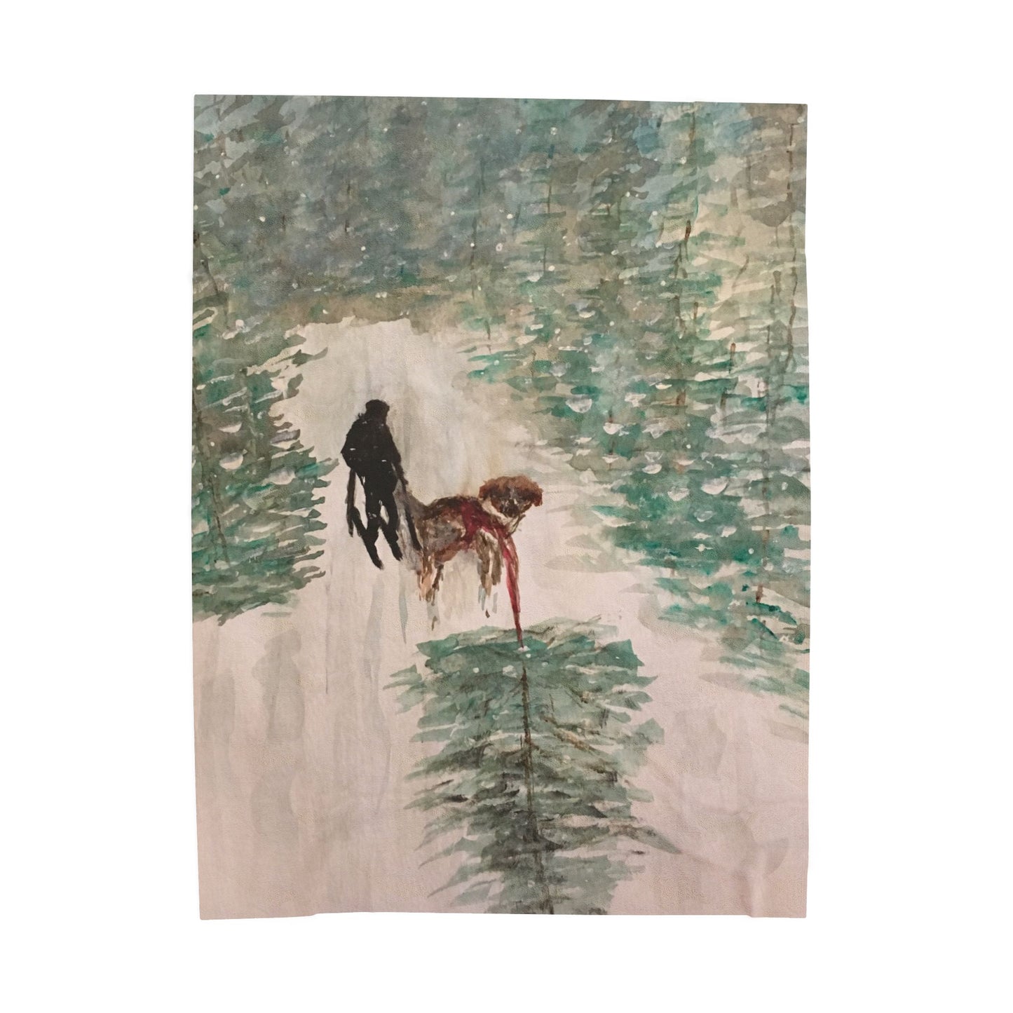 Dog Pulling Tree Velveteen Blanket, Cozy Throw, Home Decor, Gift, Bed Cover, Vibrant Couch Blanket, Birthday Wedding Anniversary Christmas