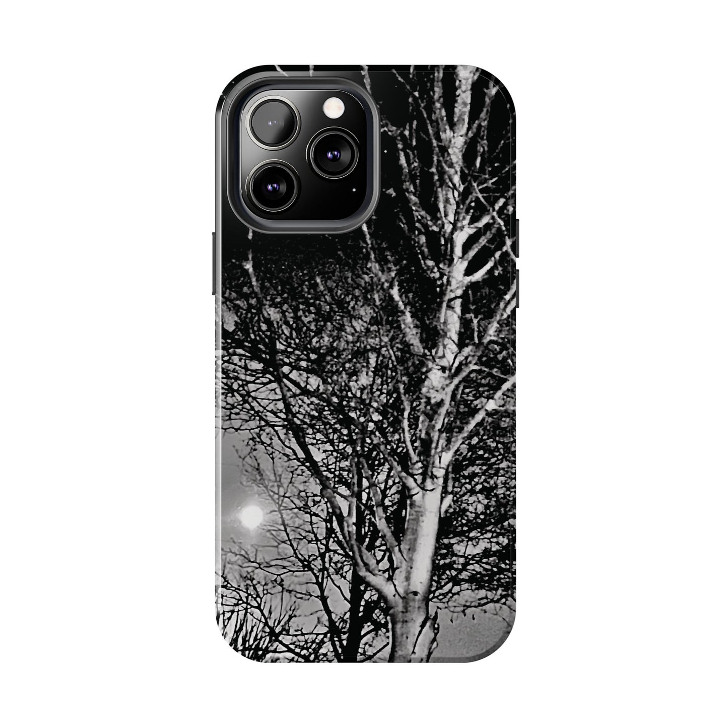 Worm Moon Night Trees Tough Phone Cases, iPhone & Samsung cases, wireless charging, trees, nature, spooky, original photo, gifts, Halloween