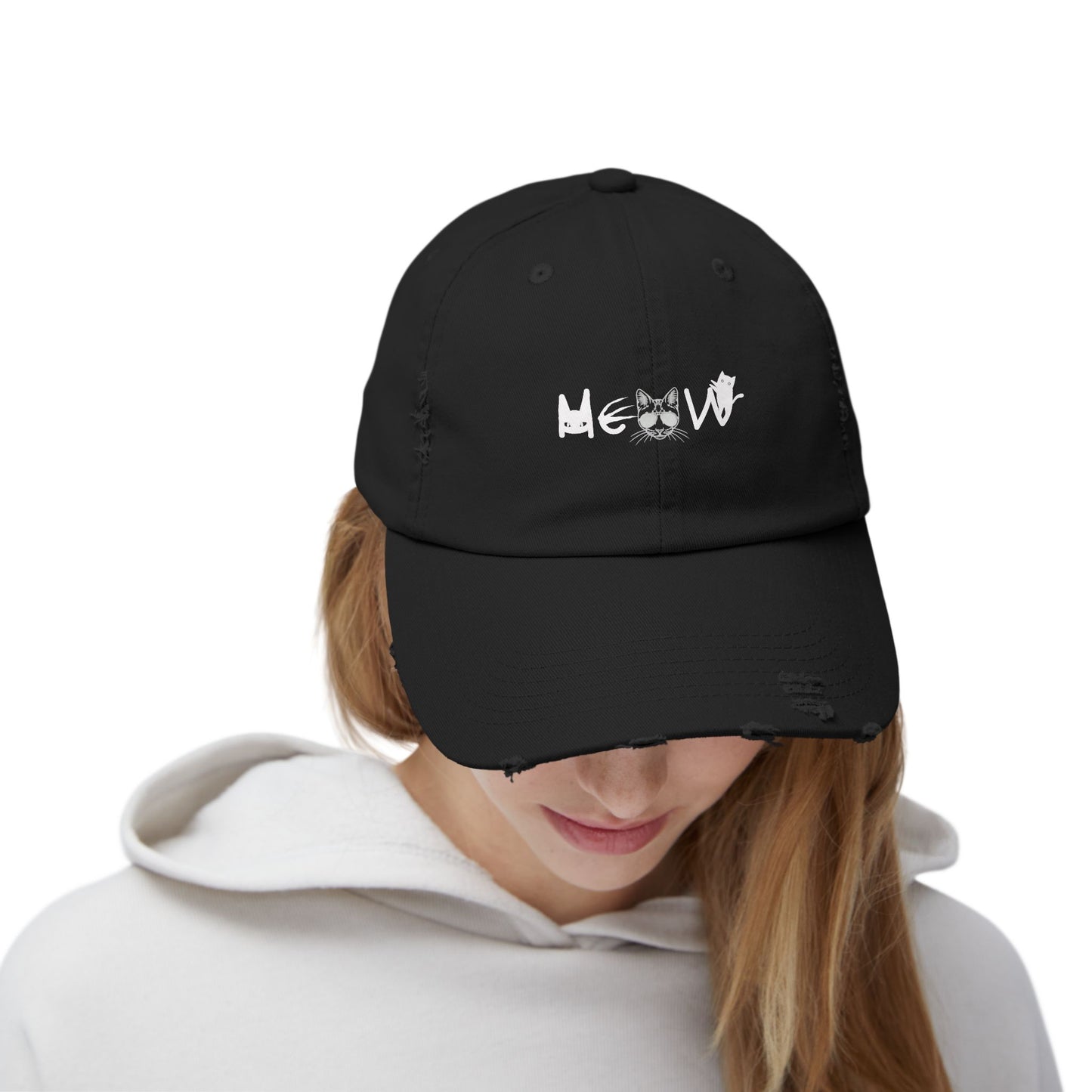 Meow Distressed Cap