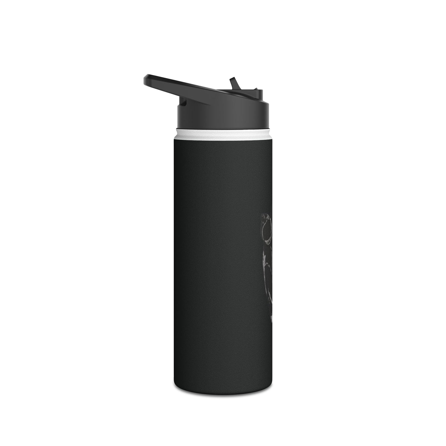 Frog Black Stainless Steel Water Bottle, Animals, Amphibians, Nature, Exercise, Eco Friendly, Gender Neutral, Men, Women, Kids, Gifts