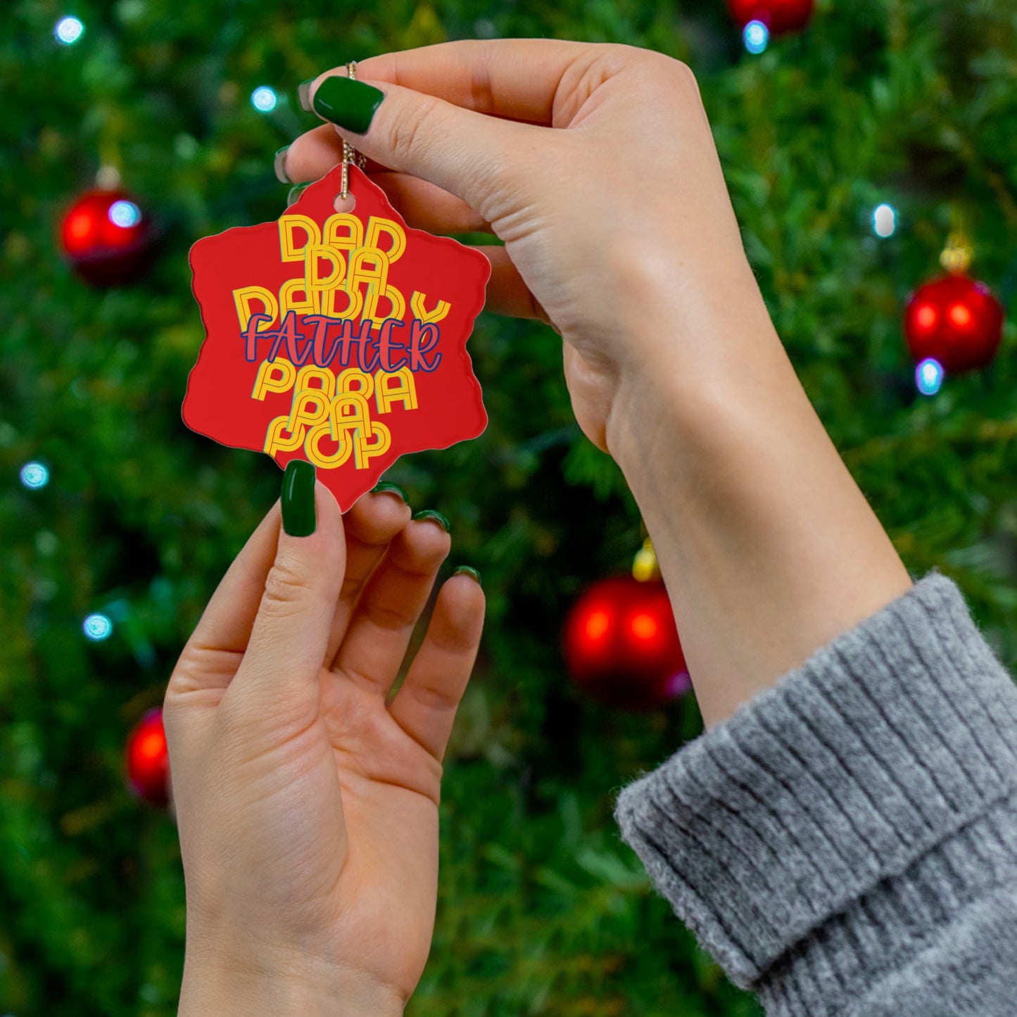 Father Hanging Ceramic Ornament - Dad Love Holiday Gifts