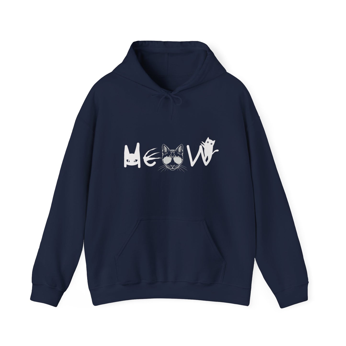 Meow Unisex Heavy Blend™ Hooded Sweatshirt, cats, sassy, fun, gender neutral, Halloween, election, Gift, Comfy, Soft, Warm, Hoodie, Pullover