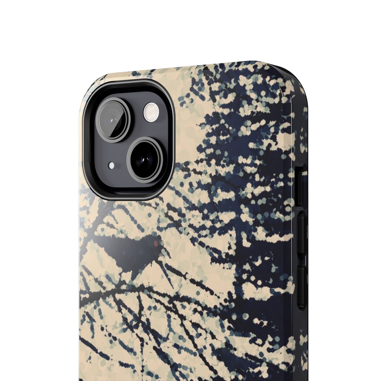 Crows in Forest Tough Phone Cases, iPhone & Samsung cases, wireless charging, crows, trees, birds, original artwork, gifts, Halloween