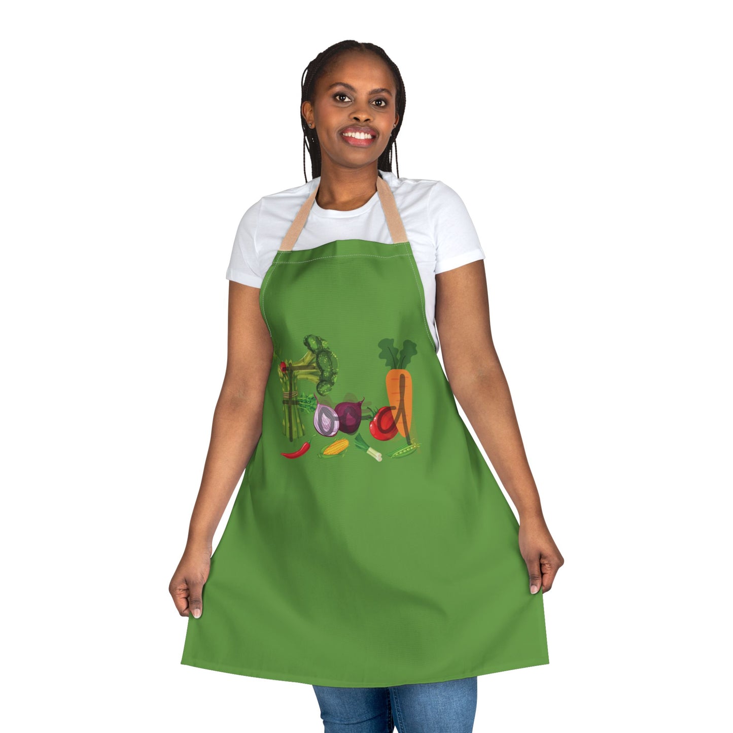 Food Unisex Chefs Apron, Grilling, Cooking, Baking, BBQ, Kitchen, Vegetables, Healthy, Tie Straps, Gifts, Women, Men, Friends, Teens