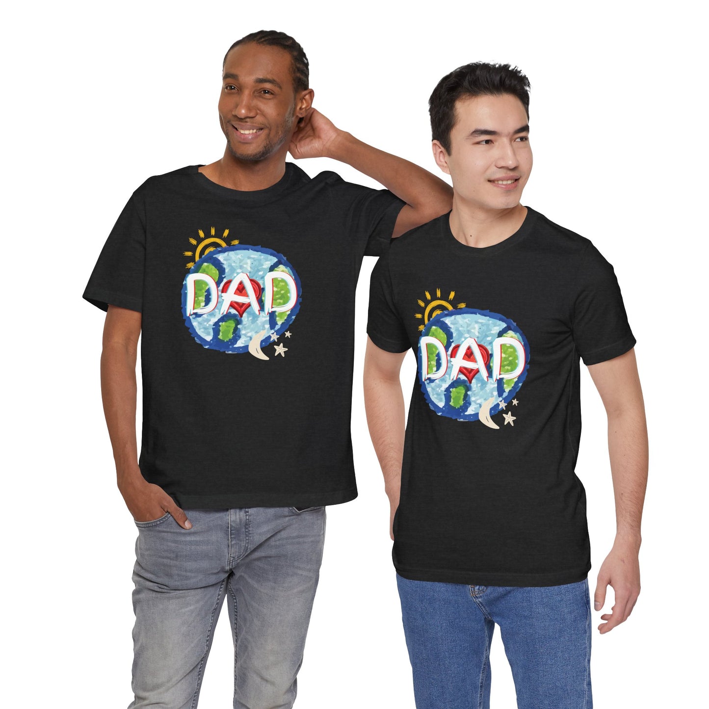 DAD Whole World Sun Moon Stars Heart Unisex Tee Fathers Day Gifts