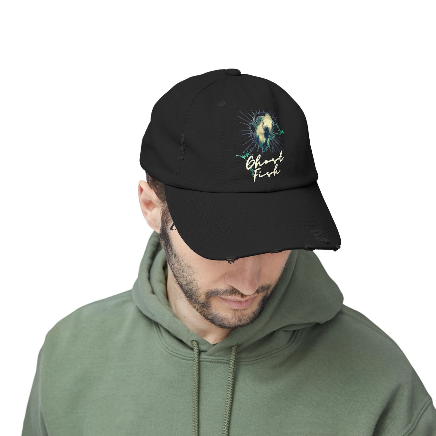 Ghost Fish Unisex Distressed Cap