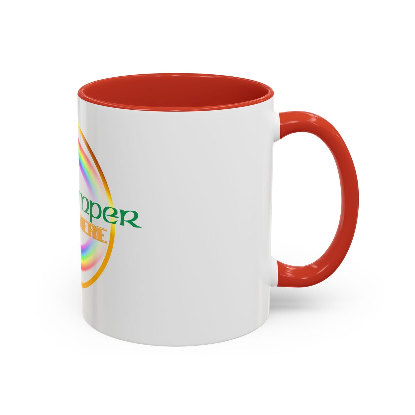 Coffee Mug - Irish Temper Found Here, Rainbow Design, BPA-Free Ceramic, St Patricks Gift
