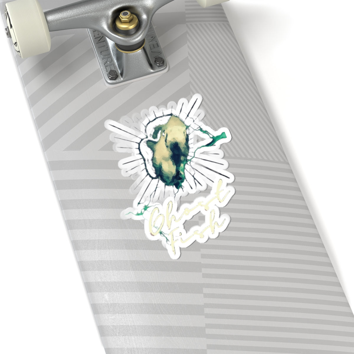 Ghost Fish Kiss-Cut Stickers, Graphic Art Decal for Water Bottle, Laptop, Phone, Planner, Journal