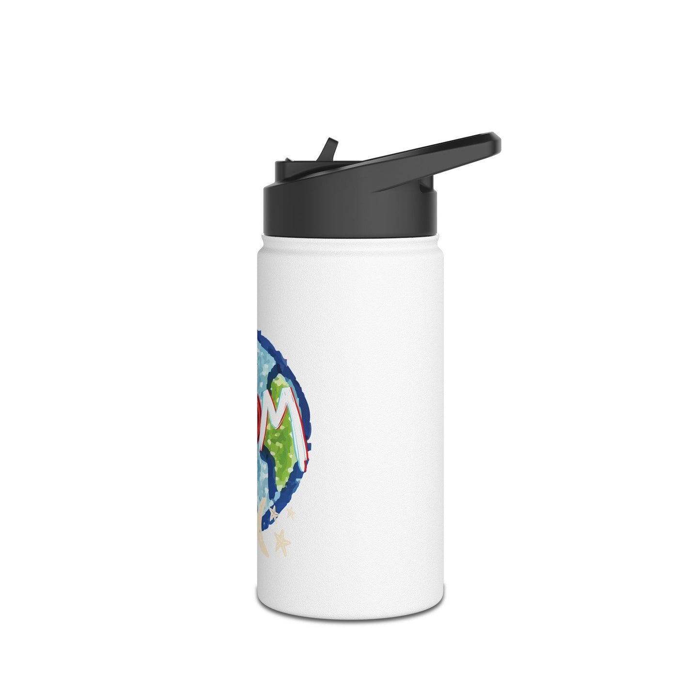 MOM Stainless Steel Water Bottle, Whole World, Sun, Moon & Stars, Heart, Love, Mothers Day, Gifts for Women, Exercise, Eco, Gender Neutral