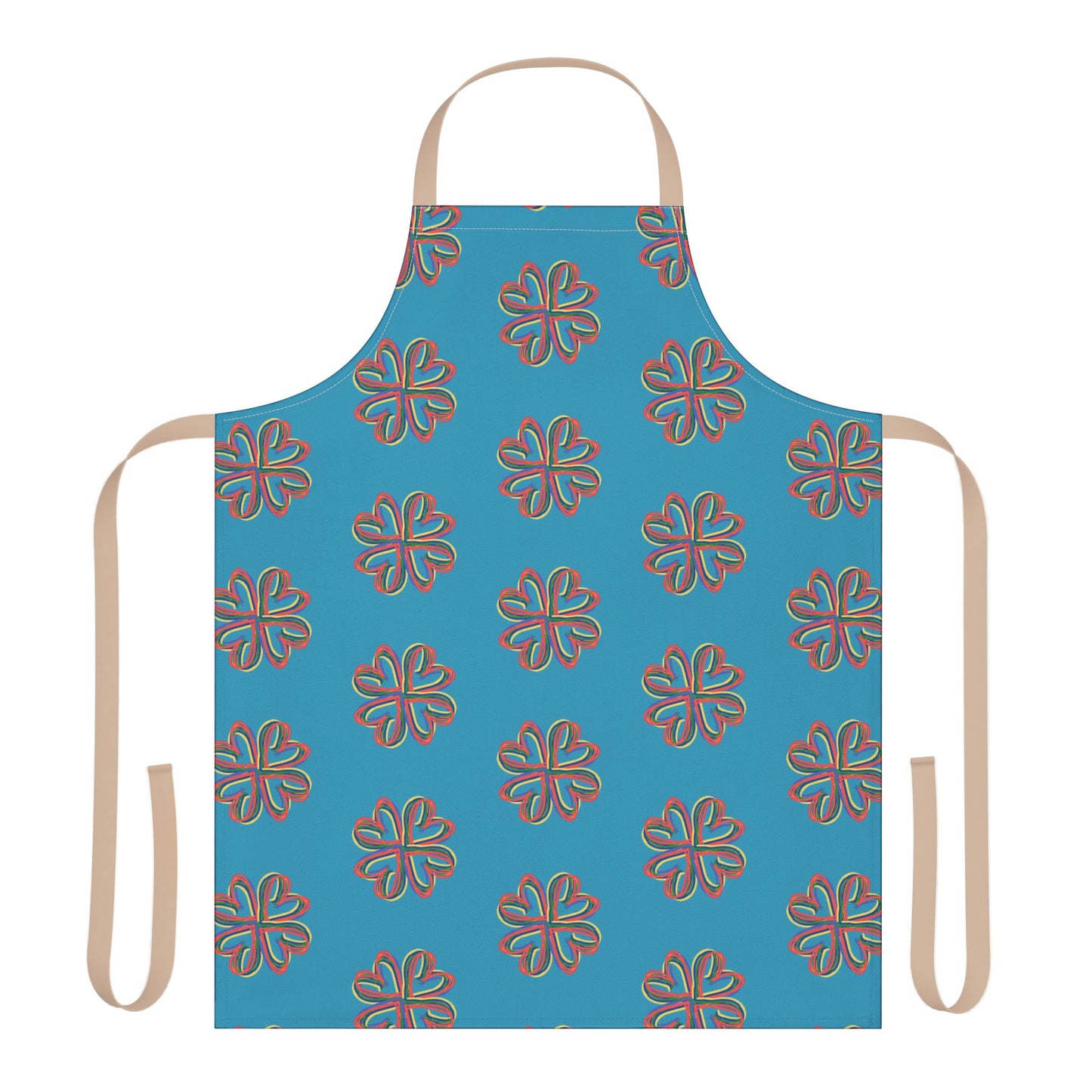 Apron, Turquoise Floral Unisex Chefs Apron, Grilling Cooking Kitchen Gender Neutral Gifts Women Men Friends Teens Birthday Christmas