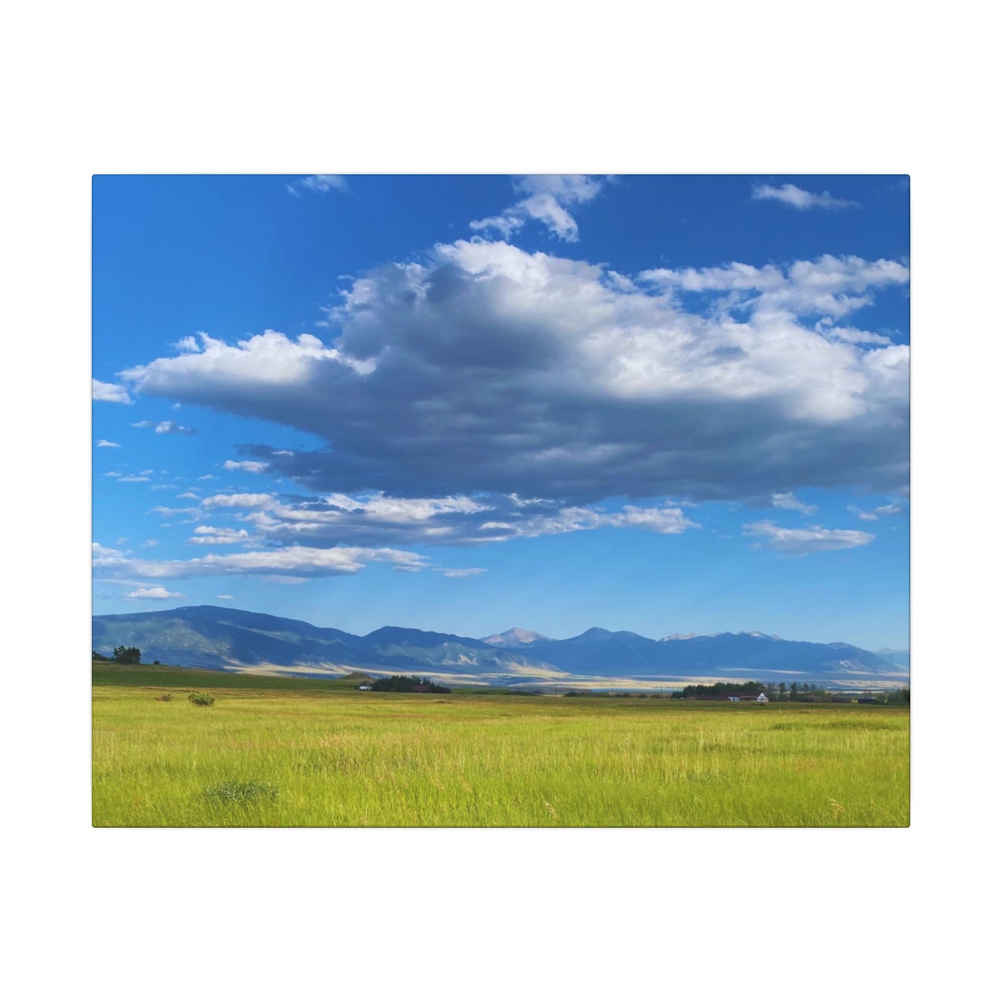 Canvas Wrap Western Clouds and Mountains, Landscape, Nature, America, Clouds, Artwork, Wall Art, Photo Print, Gift, Sky, Colorful, Eco